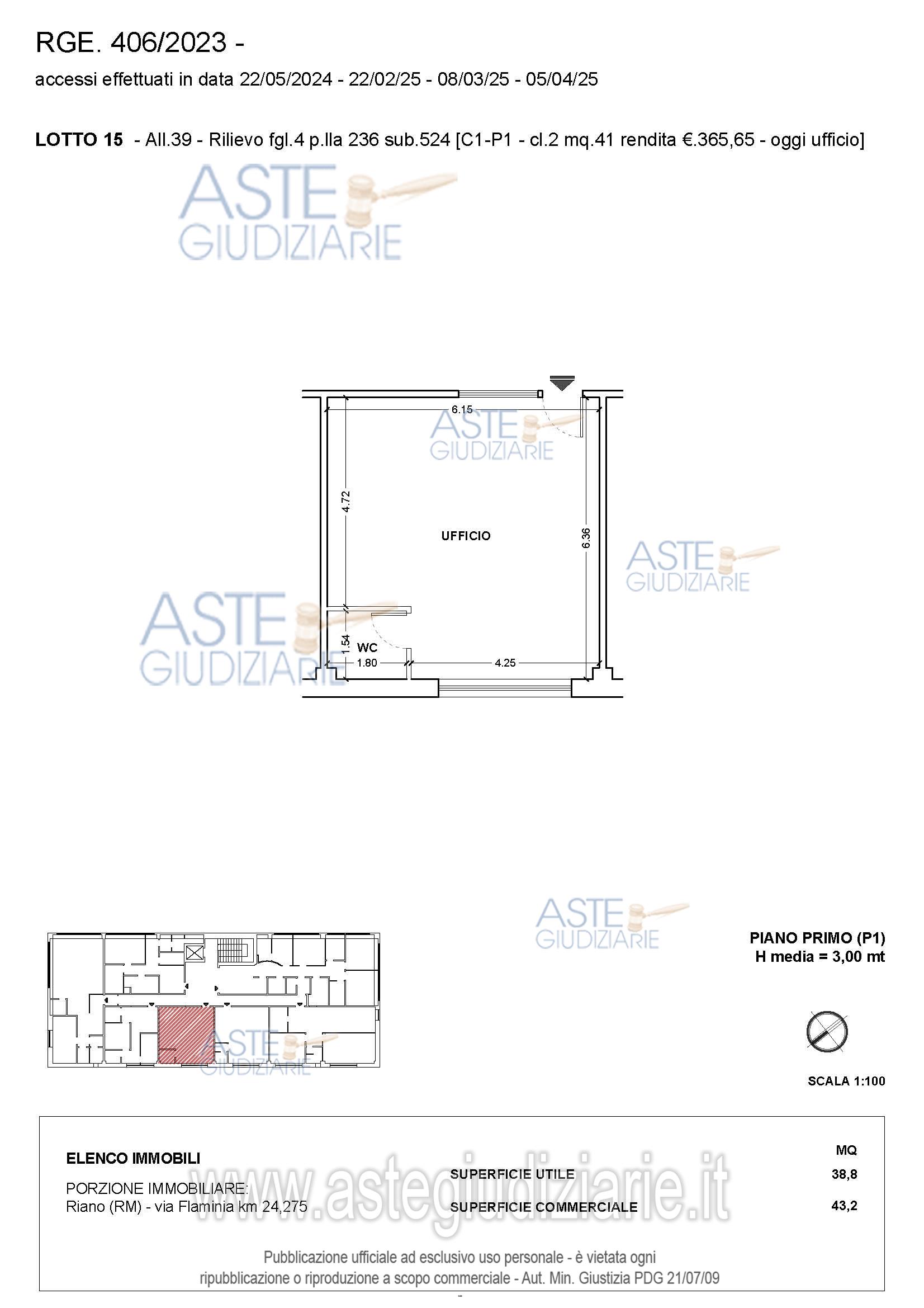 Planimetria del bene