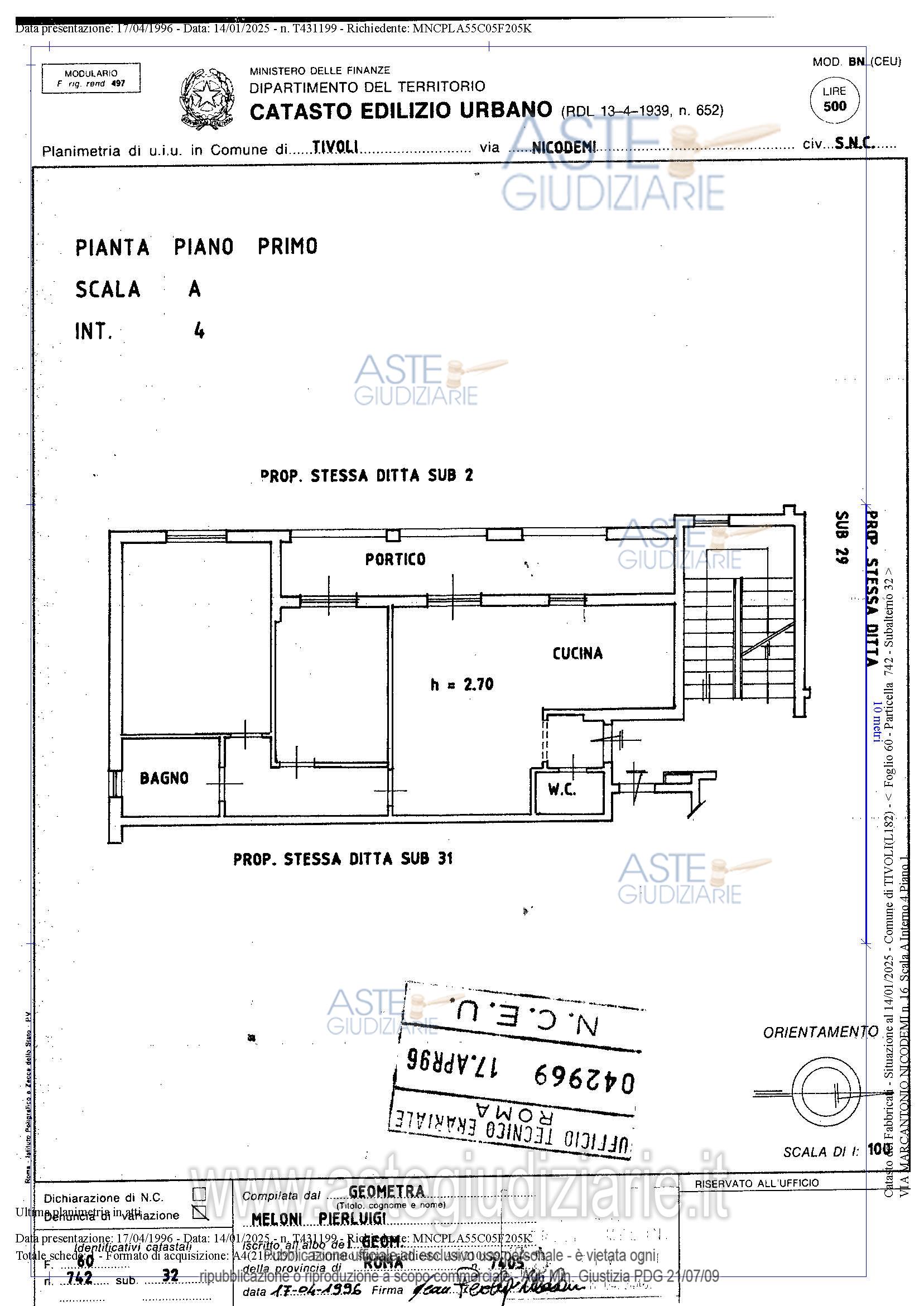 Planimetria del bene