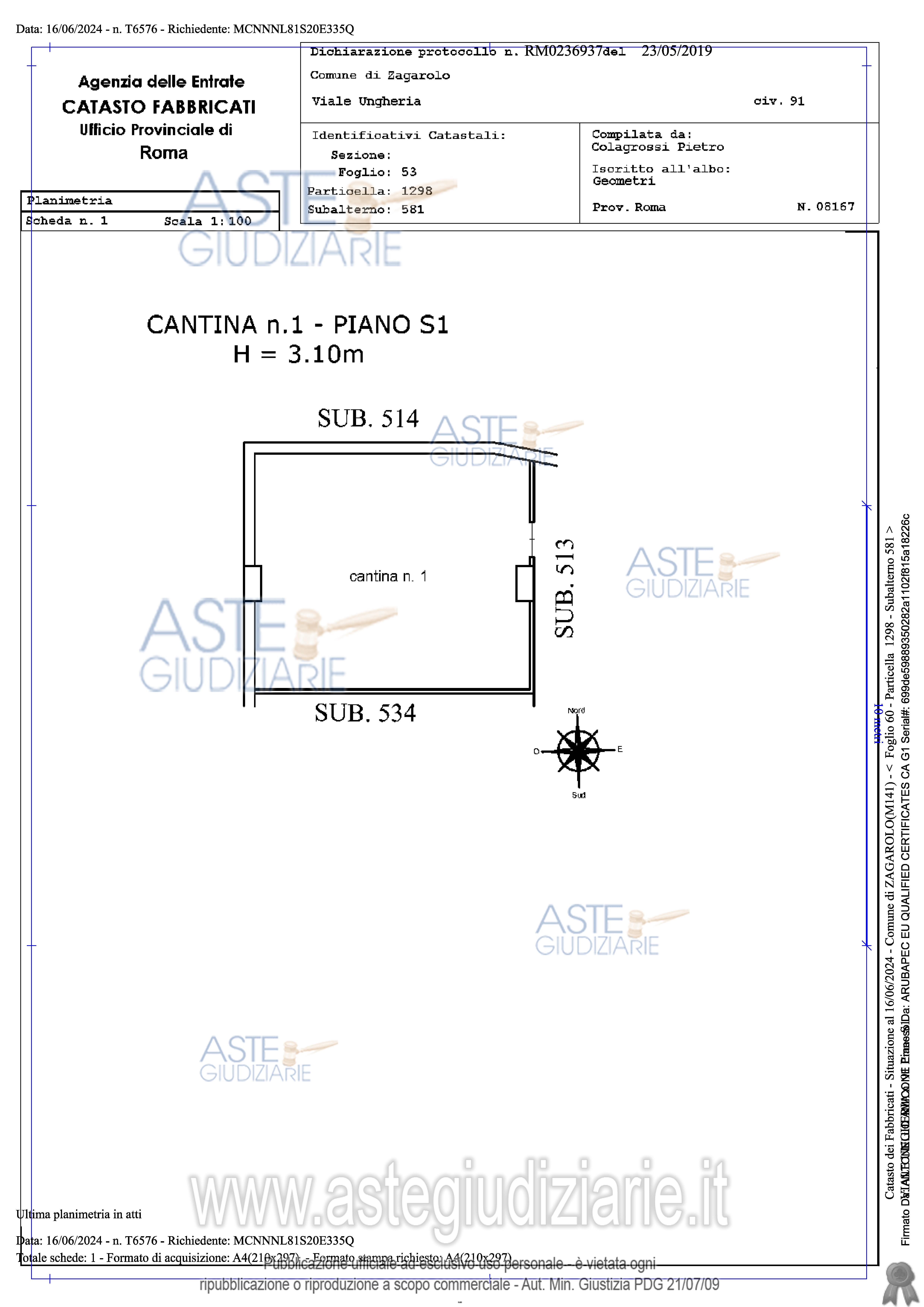 Planimetria del bene