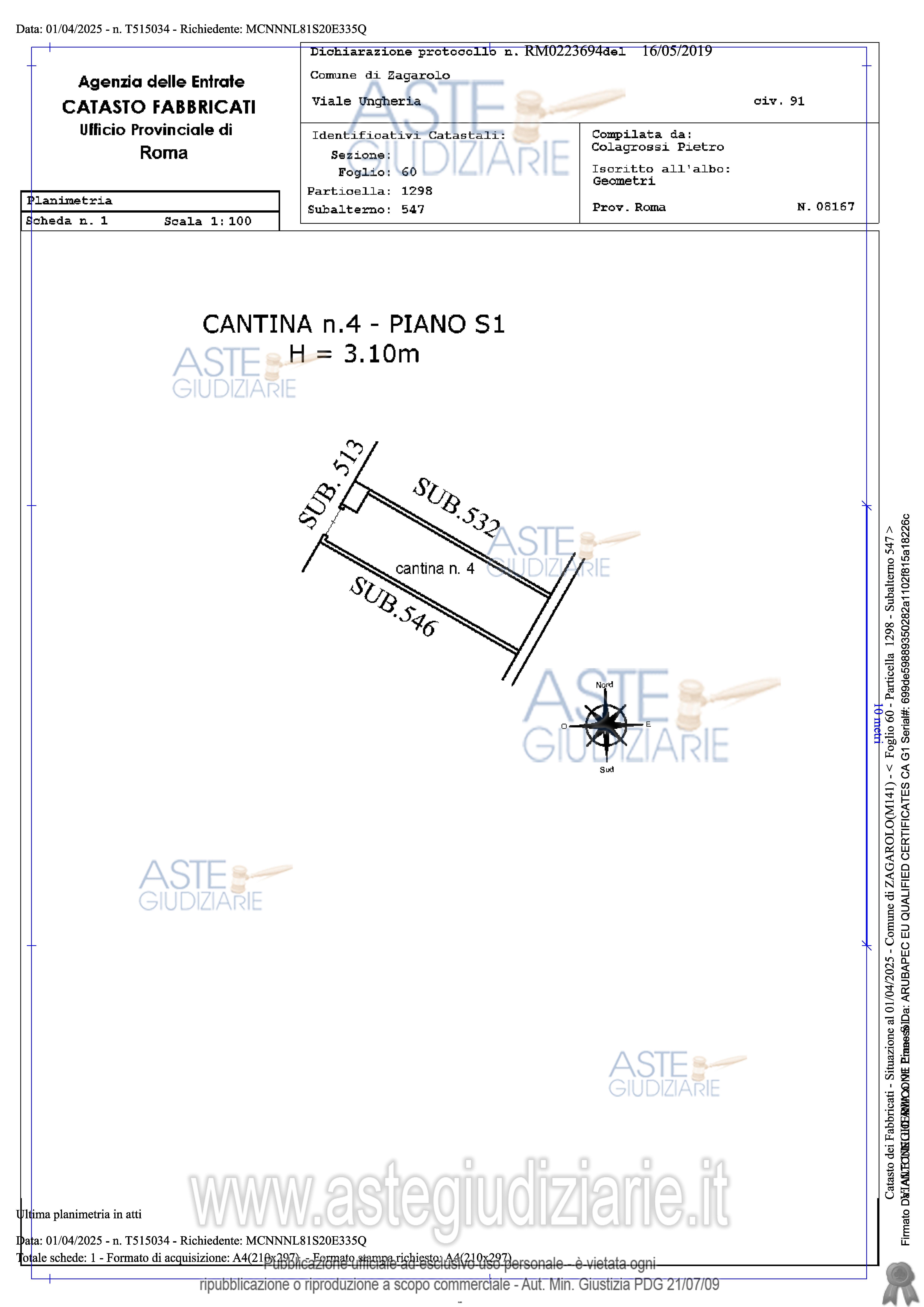 Planimetria del bene