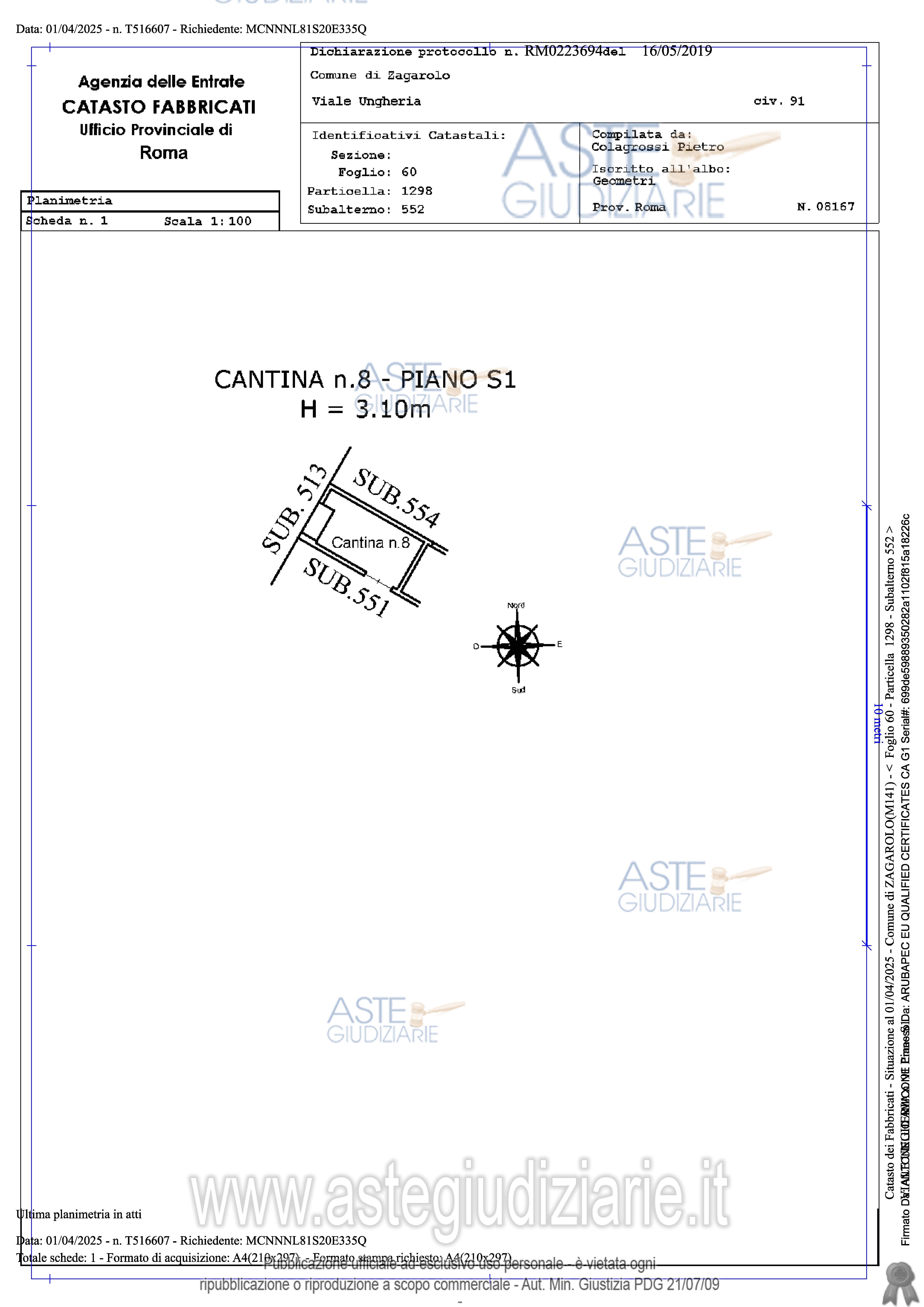 Planimetria del bene