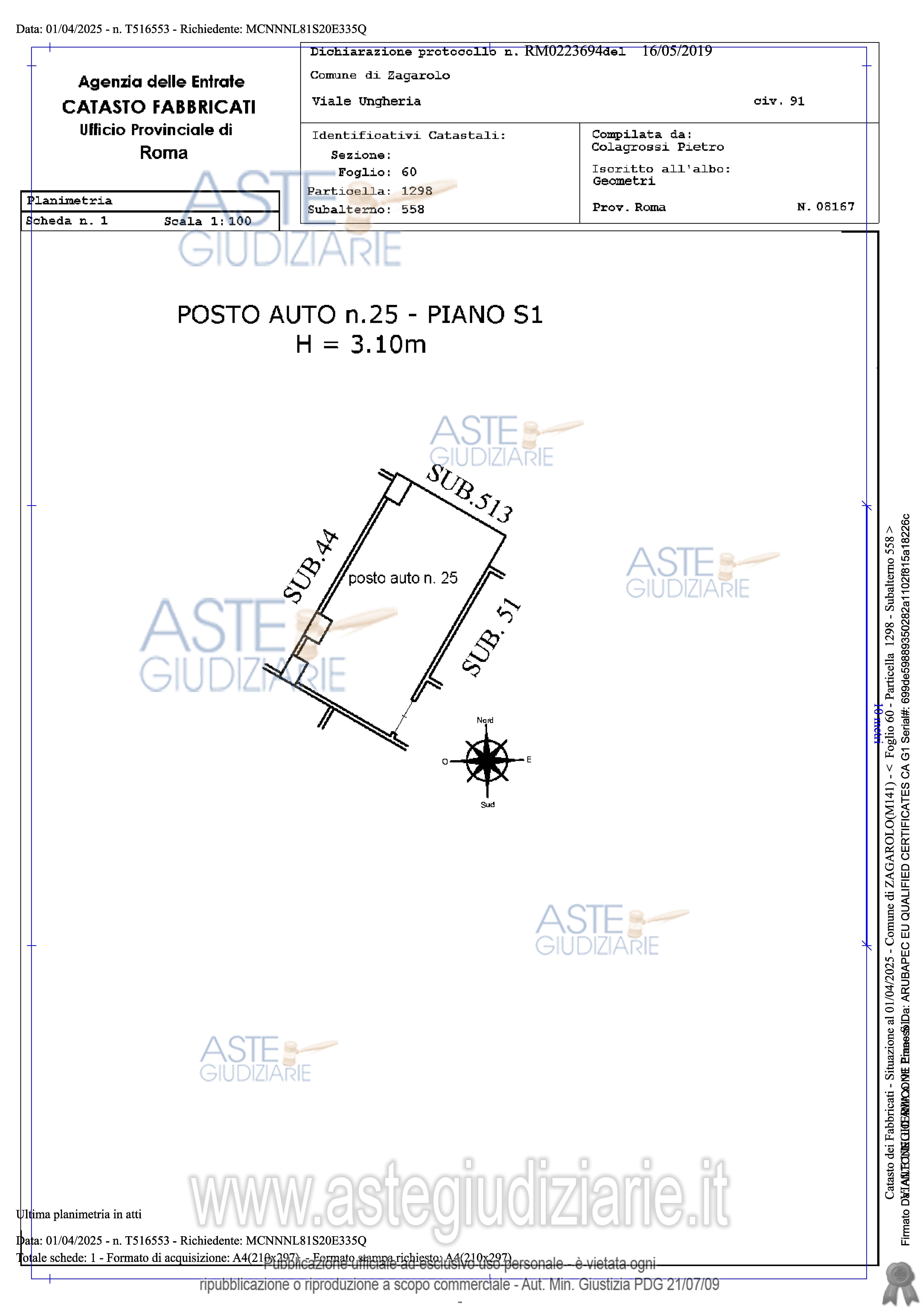 Planimetria del bene
