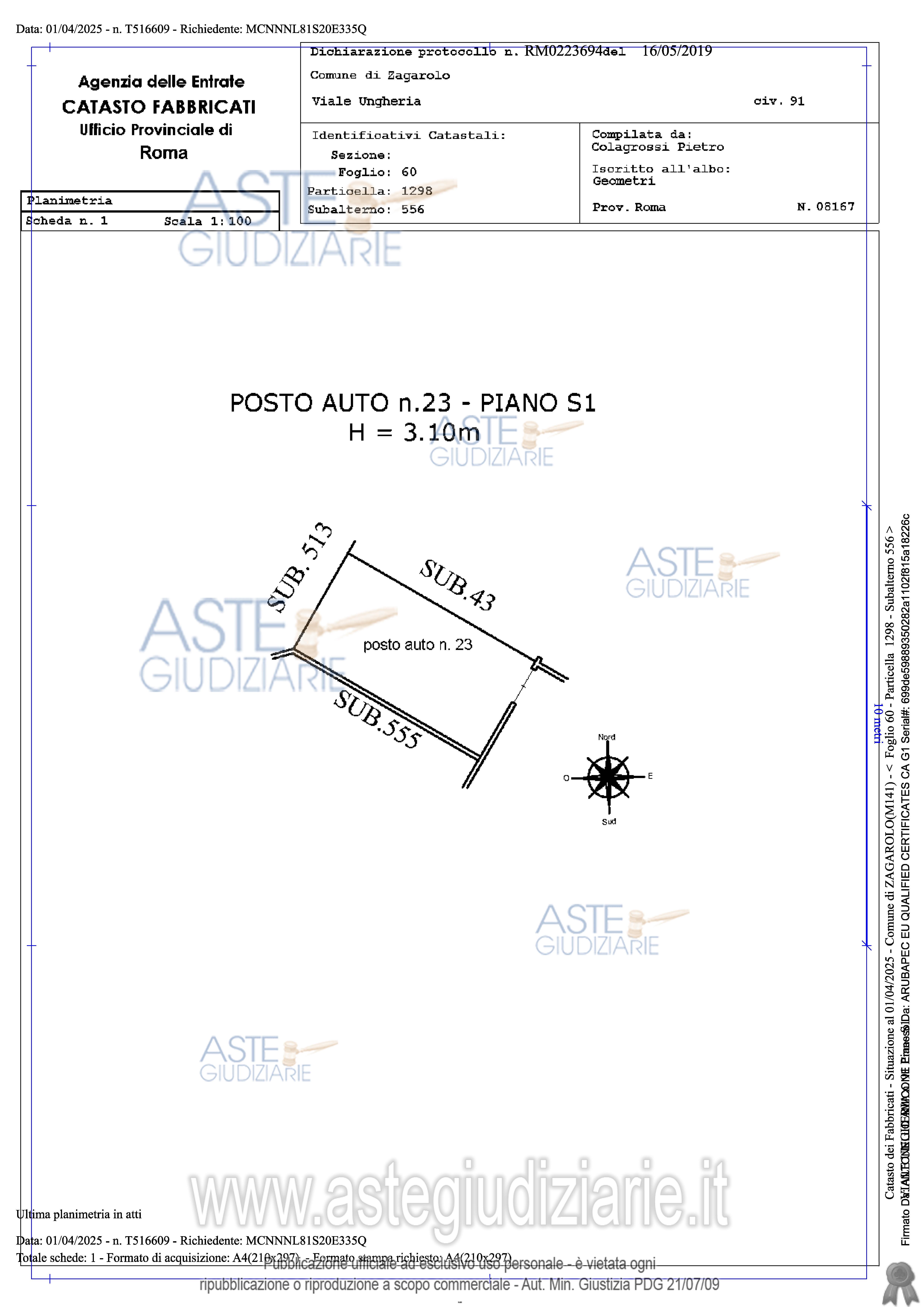 Planimetria del bene