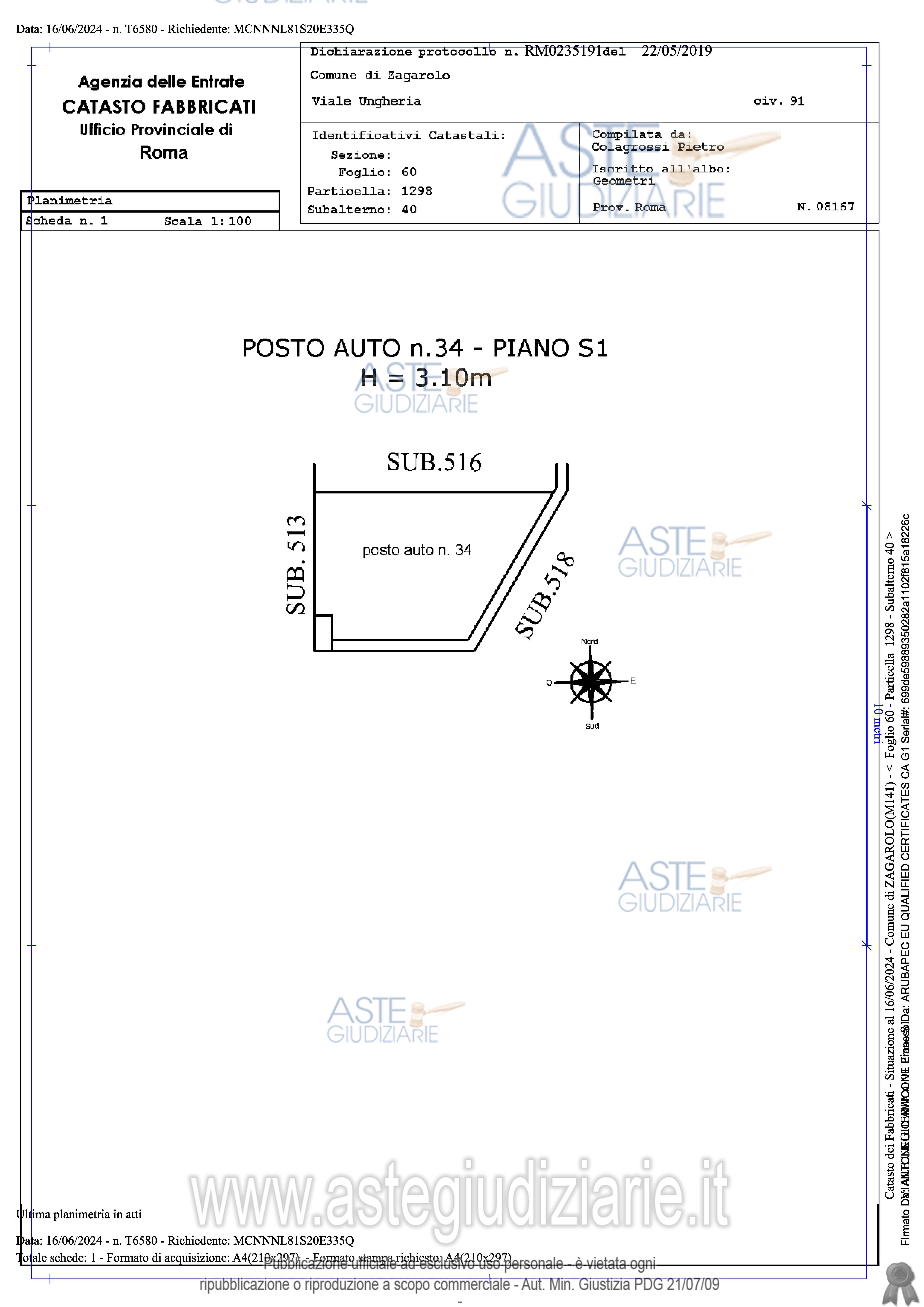 Planimetria del bene