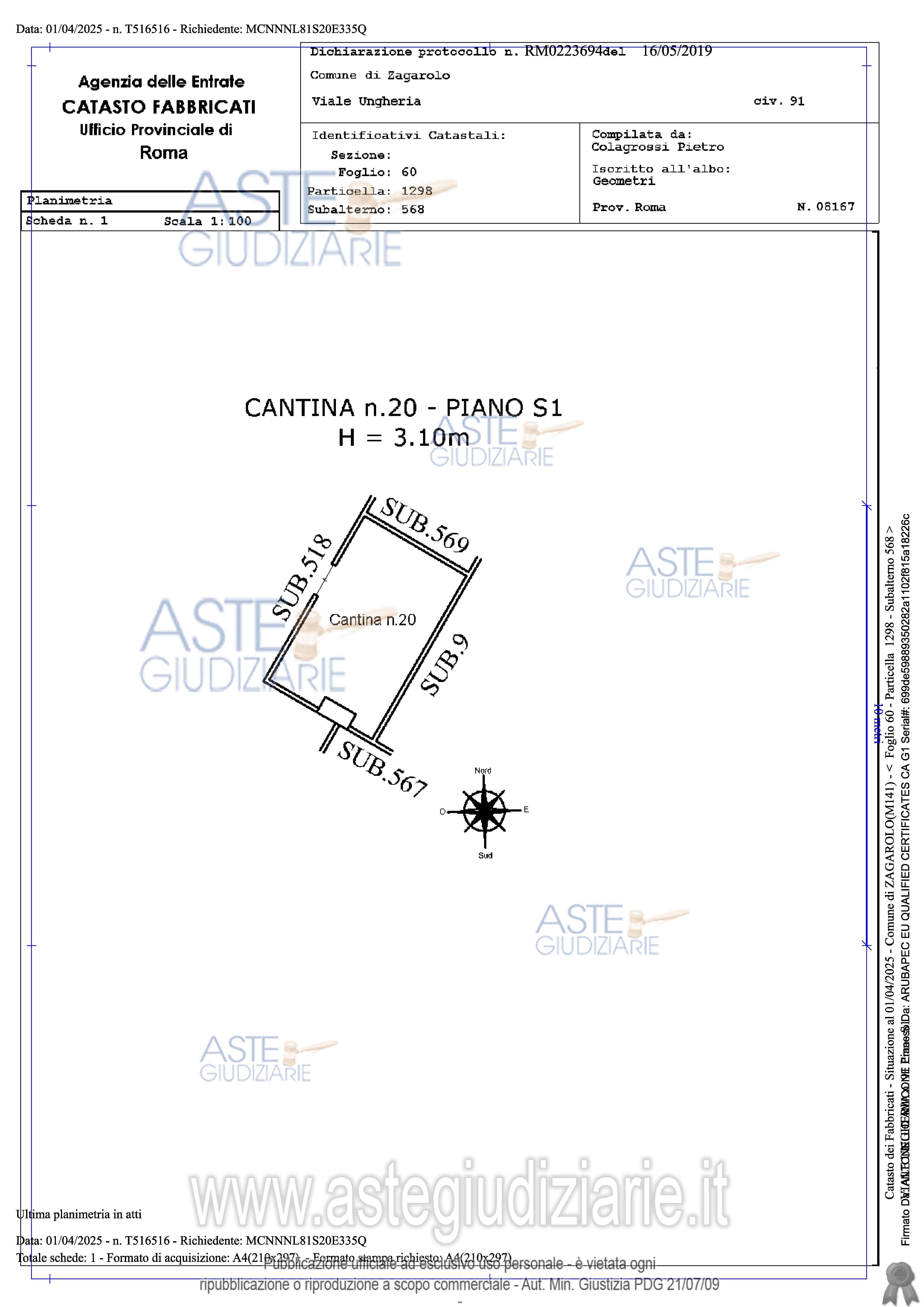 Planimetria del bene