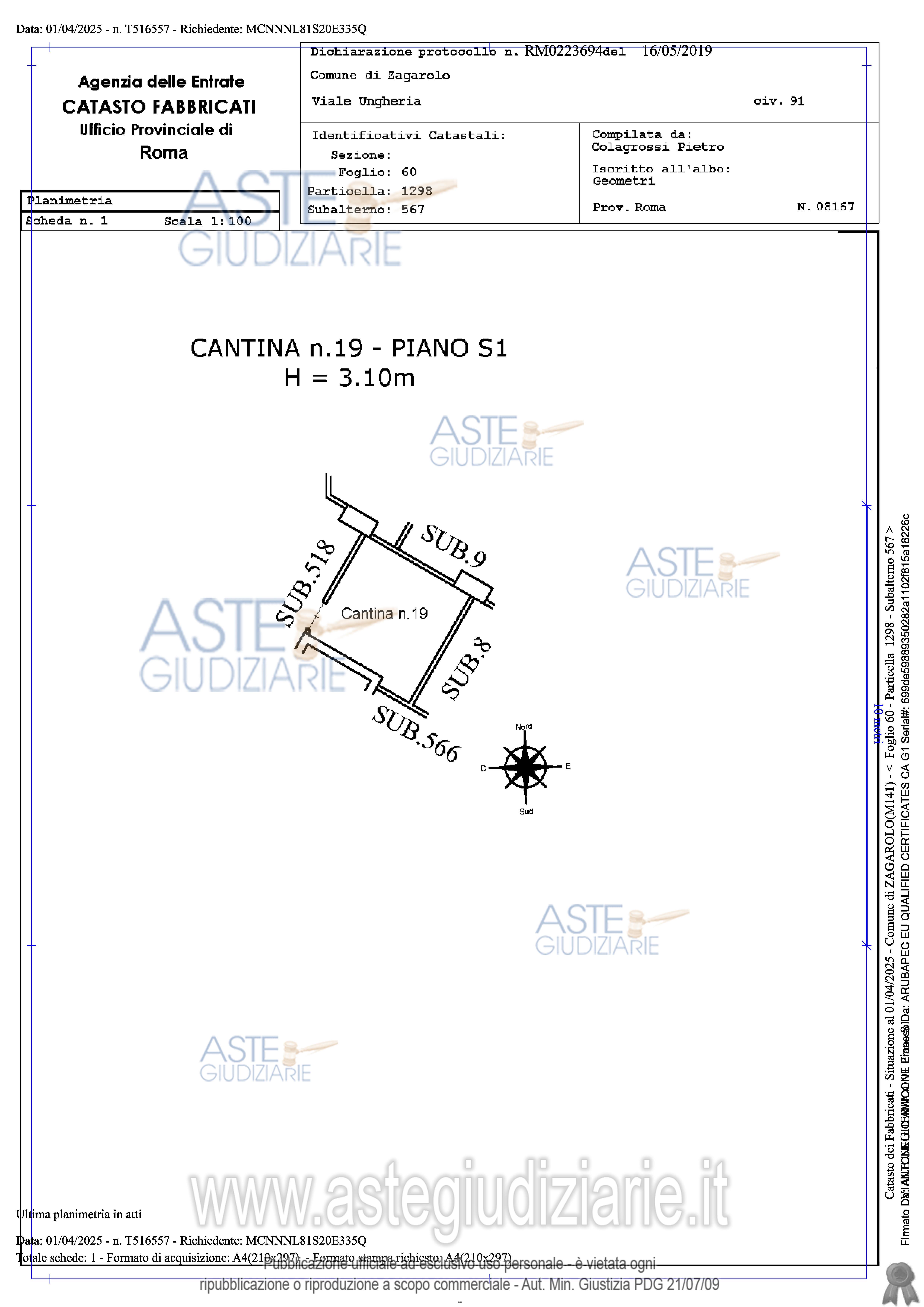 Planimetria del bene