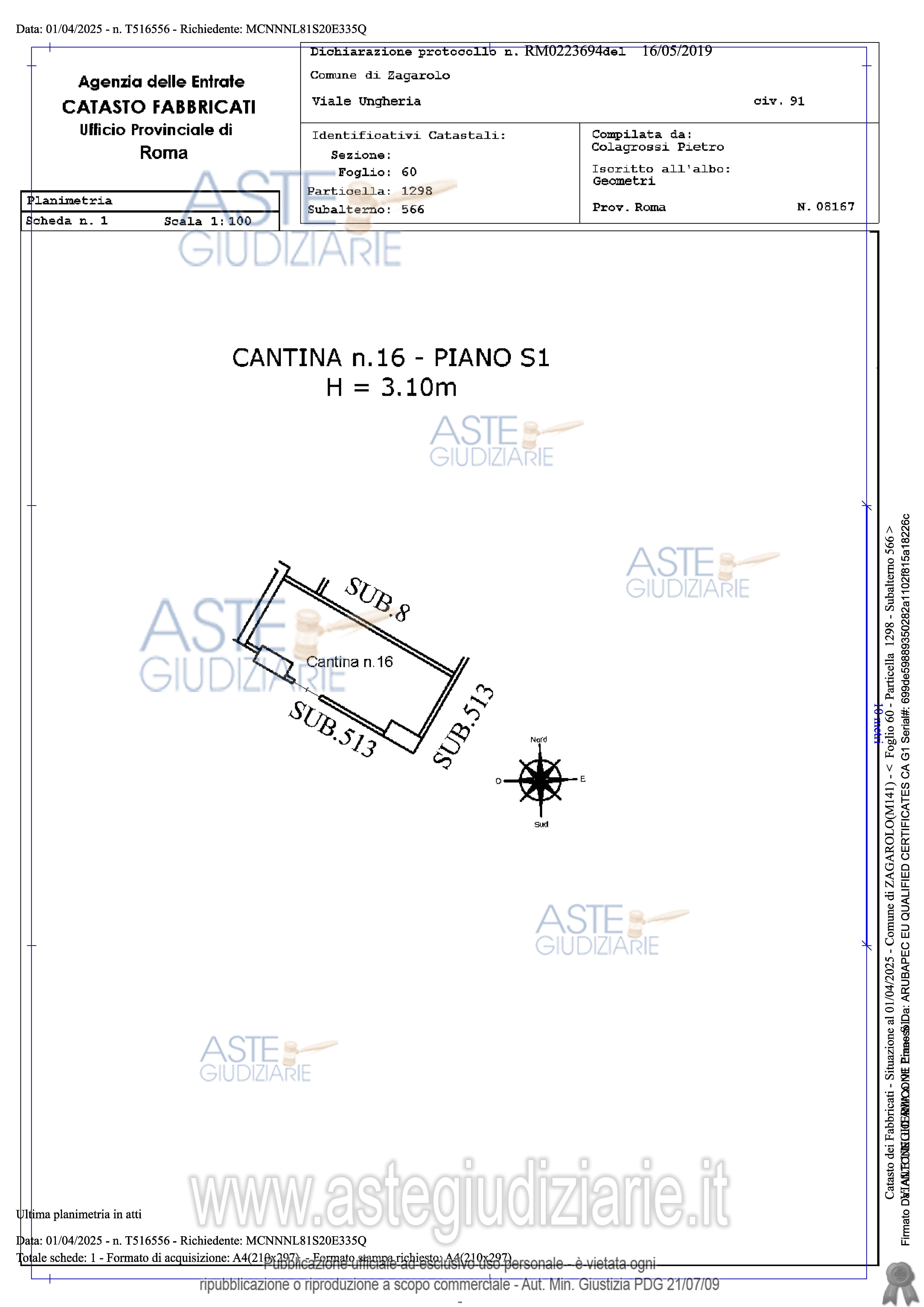 Planimetria del bene