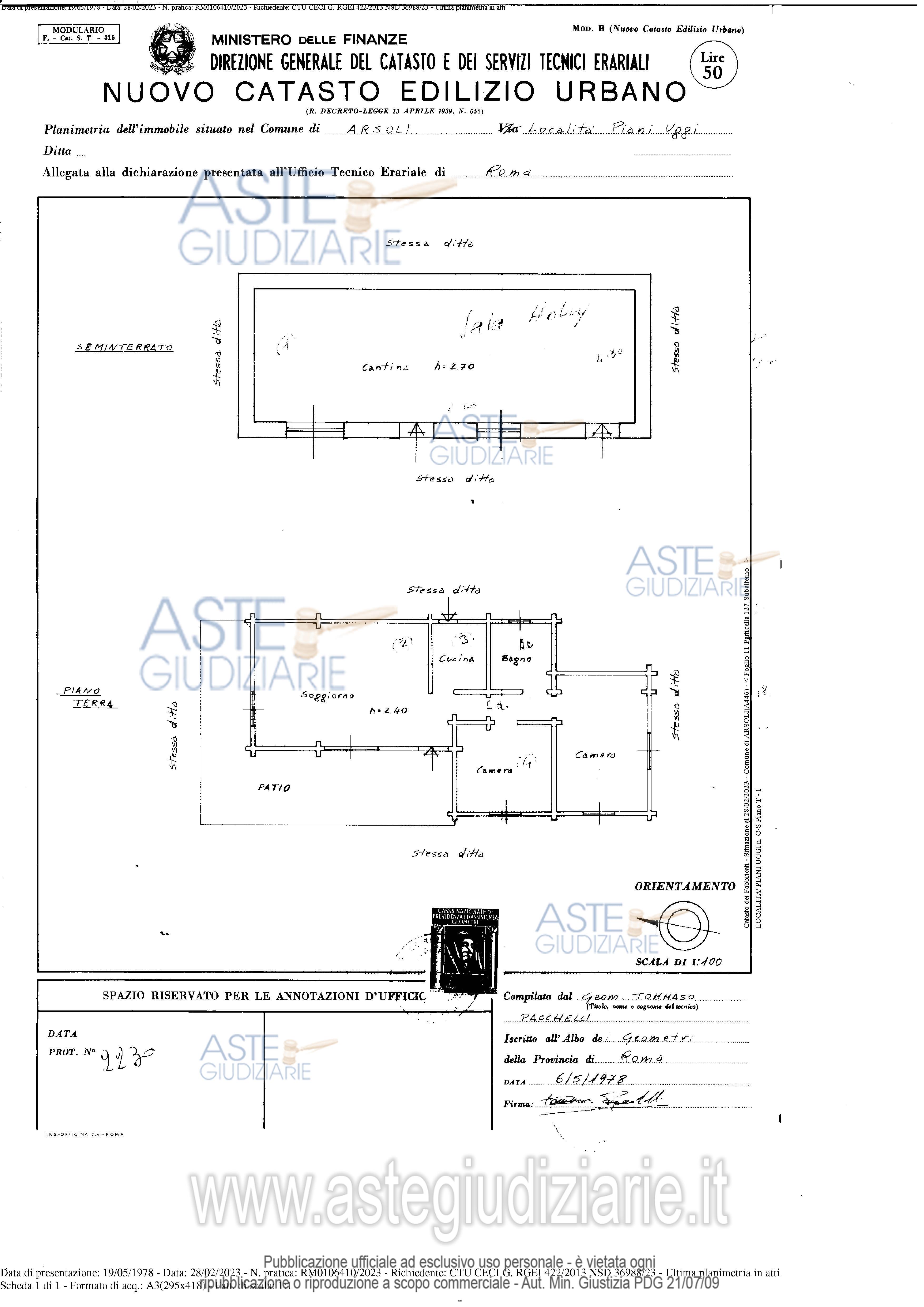 Planimetria del bene
