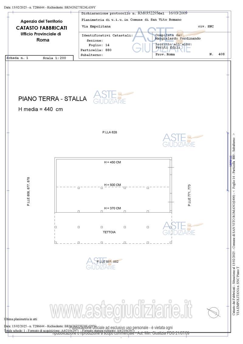 Planimetria del bene