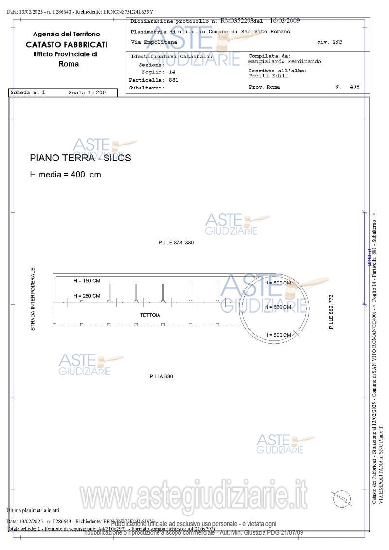 Planimetria del bene