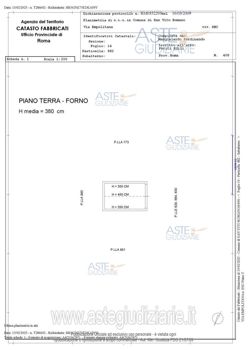 Planimetria del bene