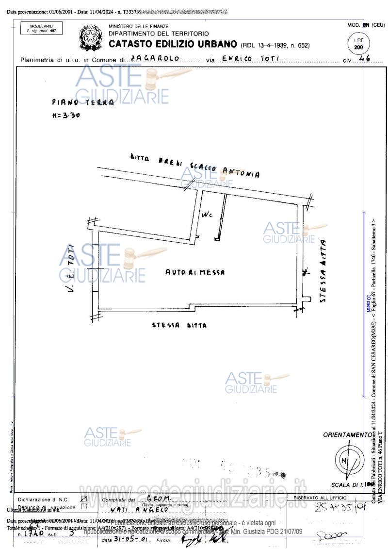 Planimetria del bene