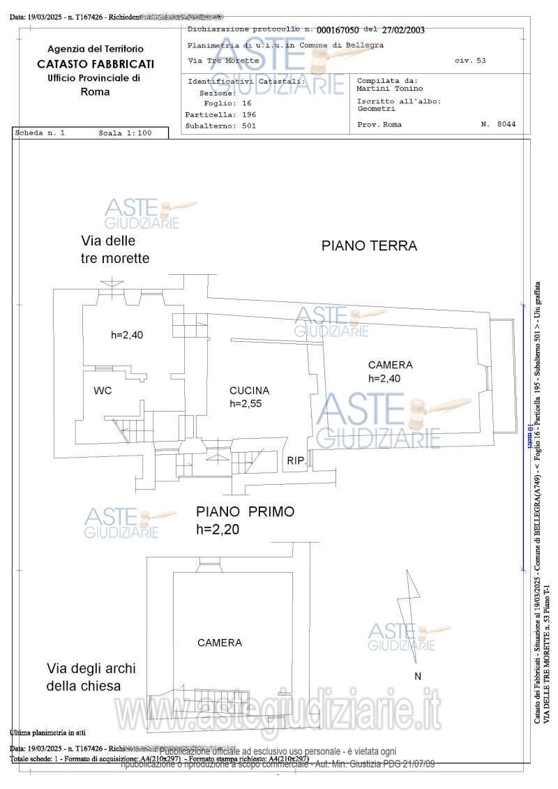 Planimetria del bene