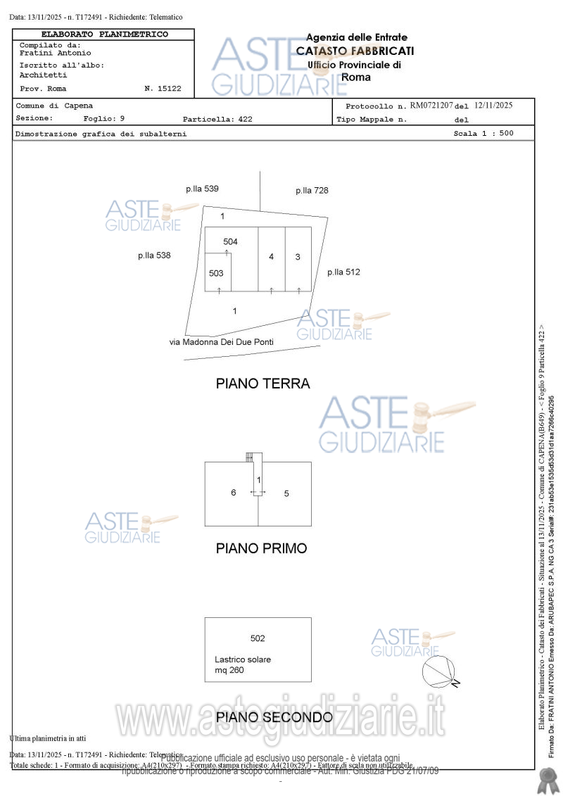 Planimetria del bene