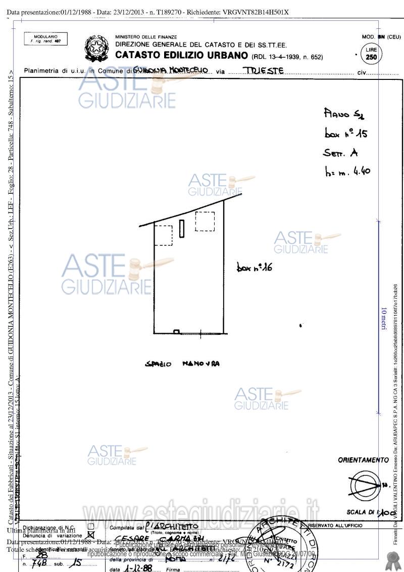 Planimetria del bene