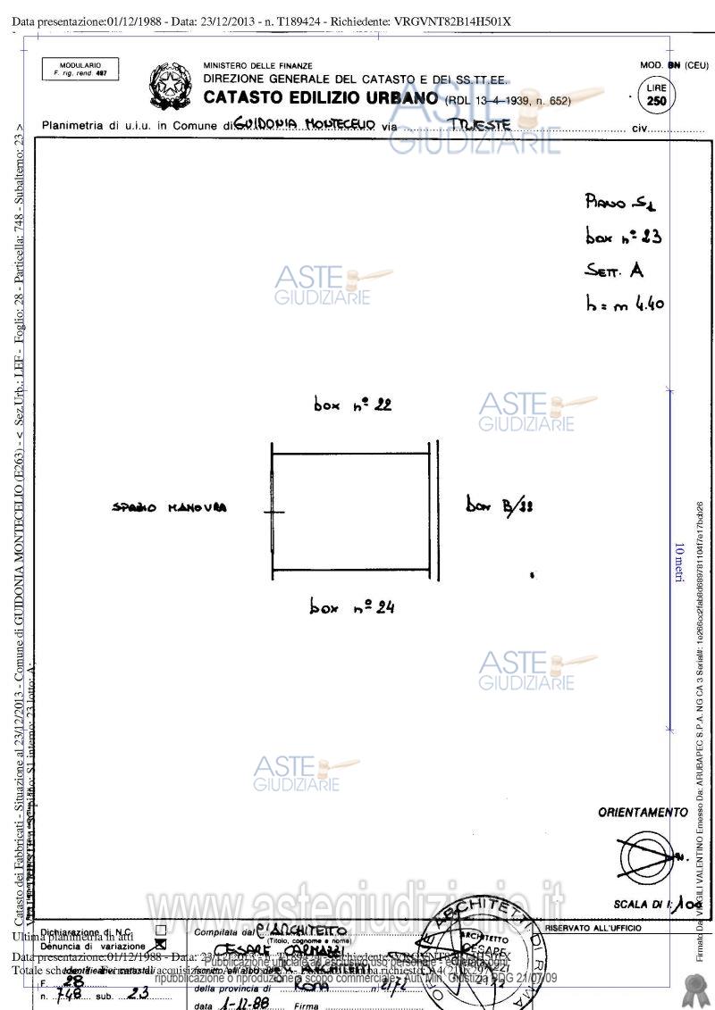 Planimetria del bene