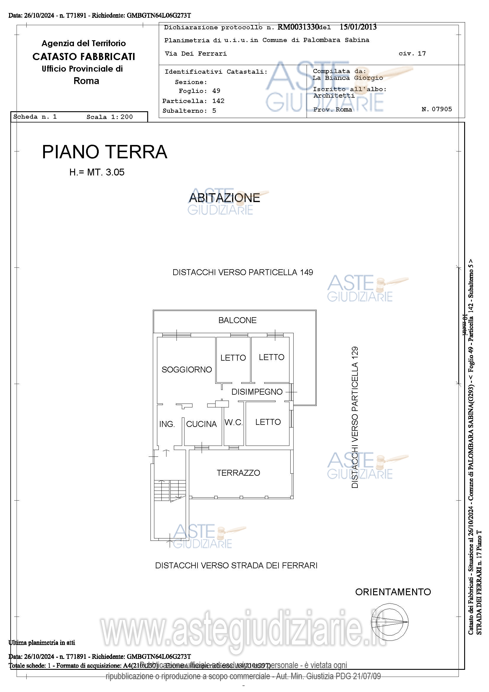 Planimetria del bene