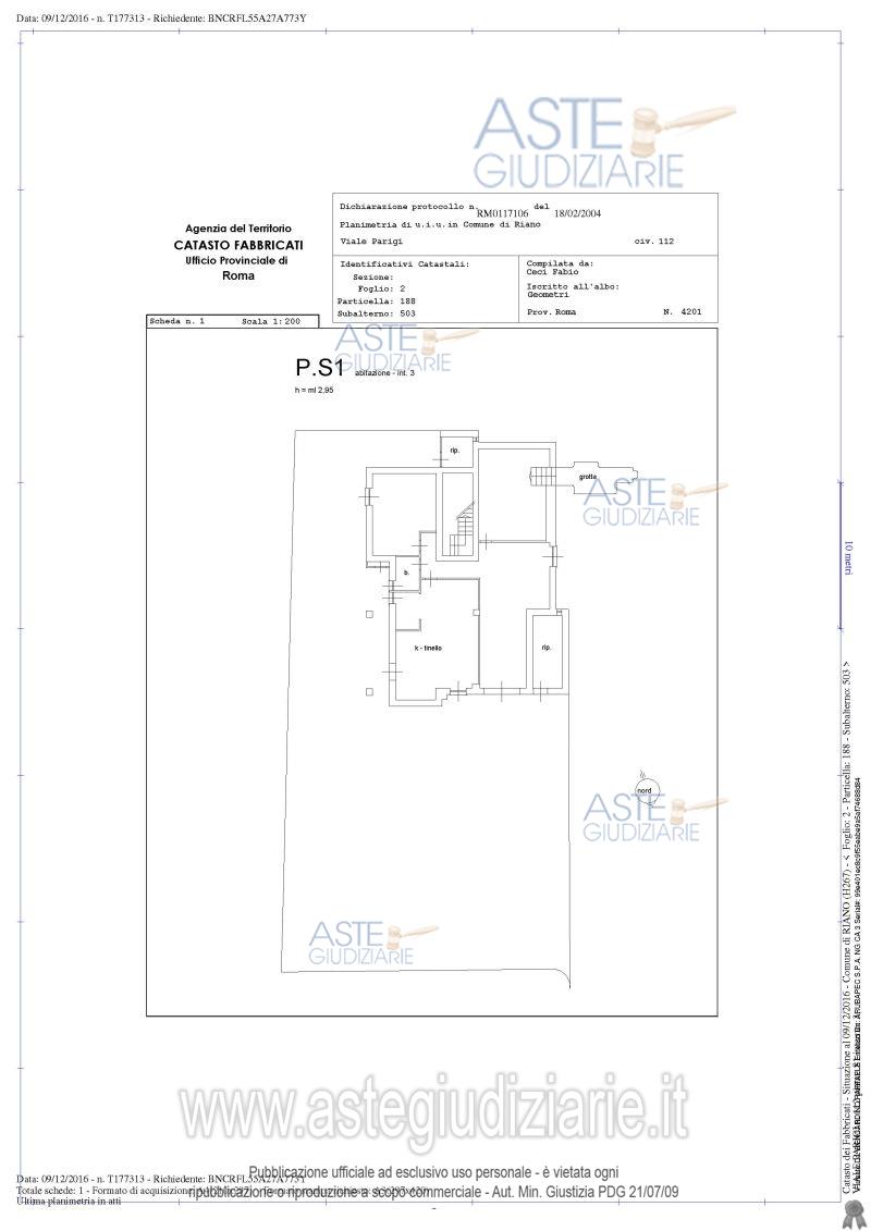 Planimetria del bene