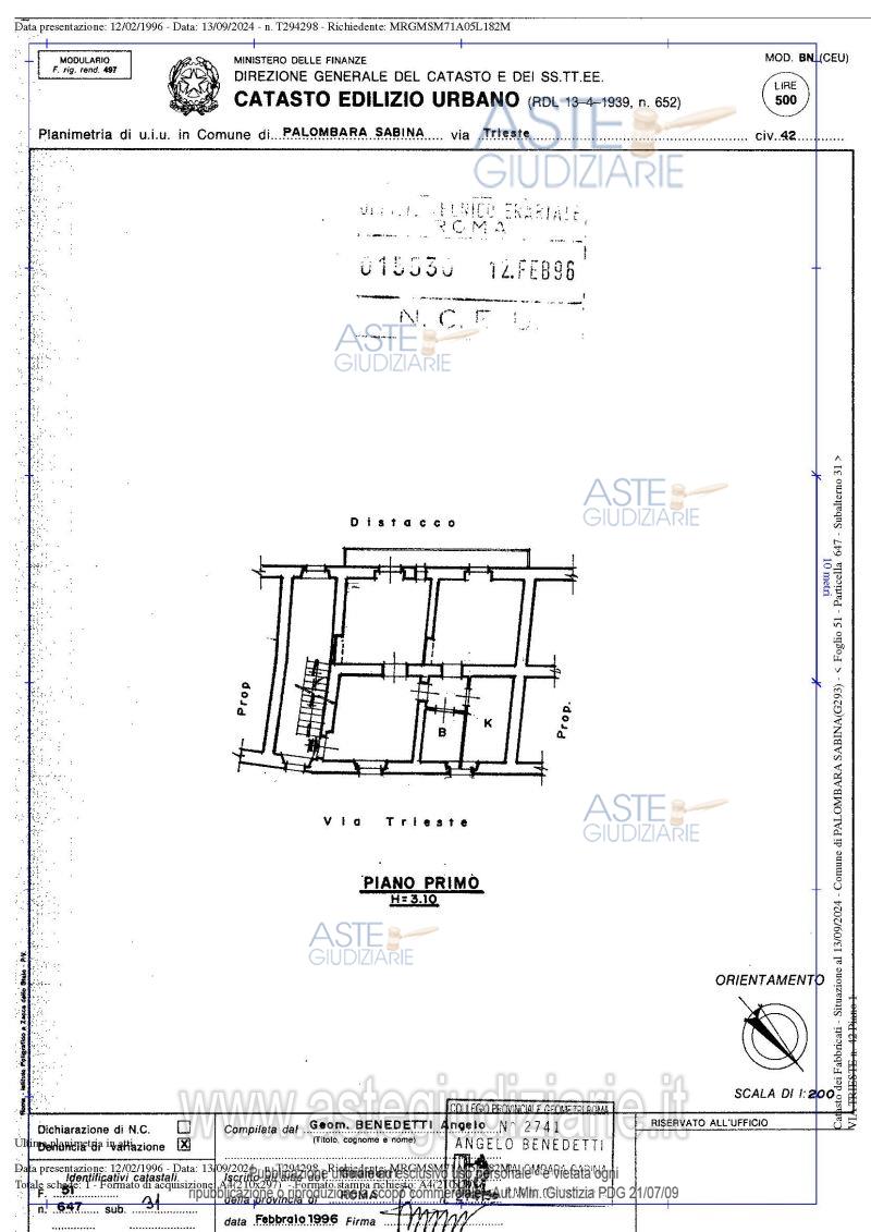 Planimetria del bene