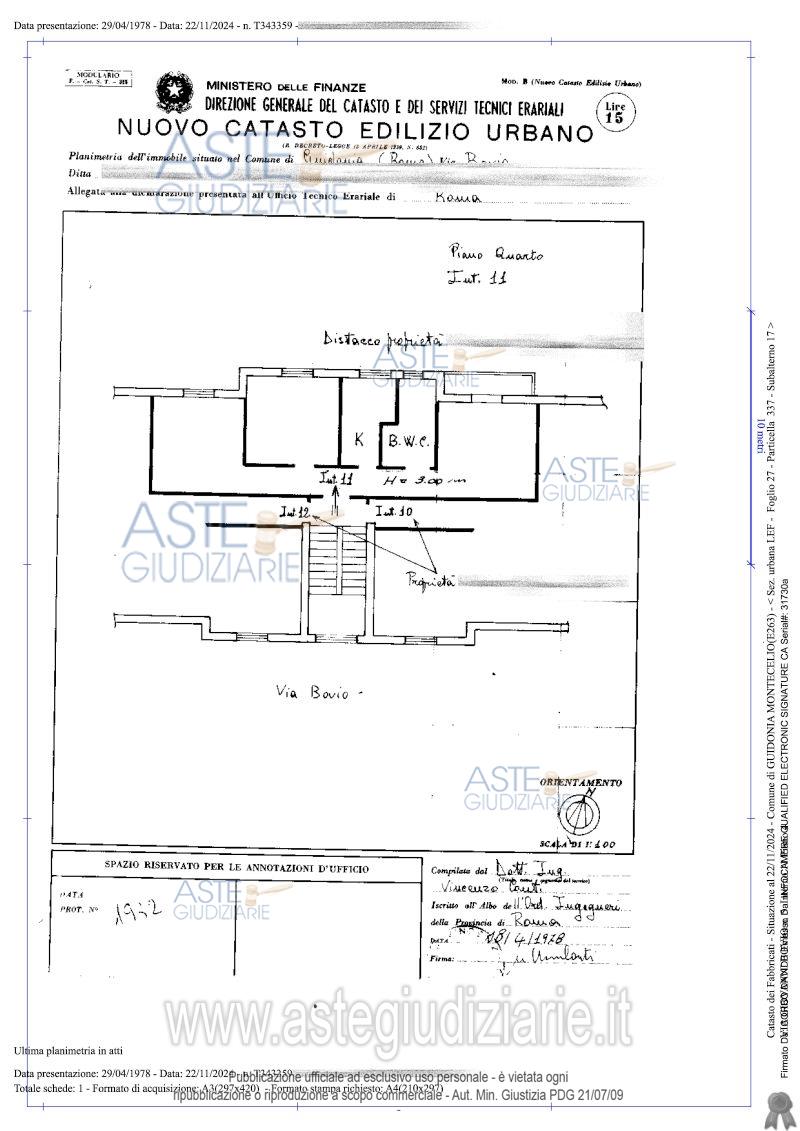 Planimetria del bene