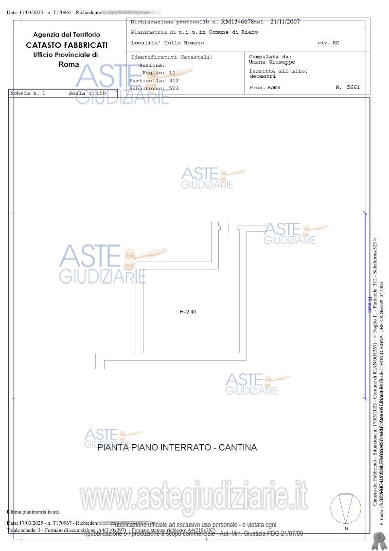 Planimetria del bene