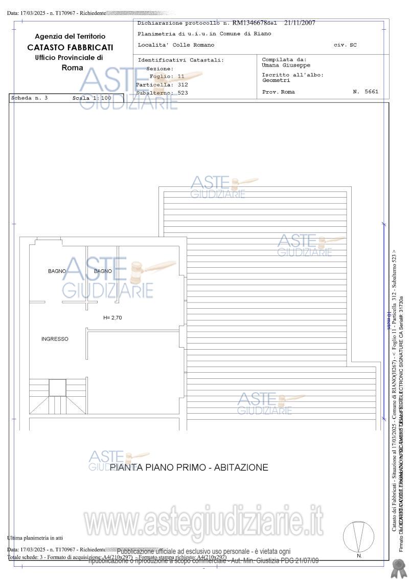 Planimetria del bene