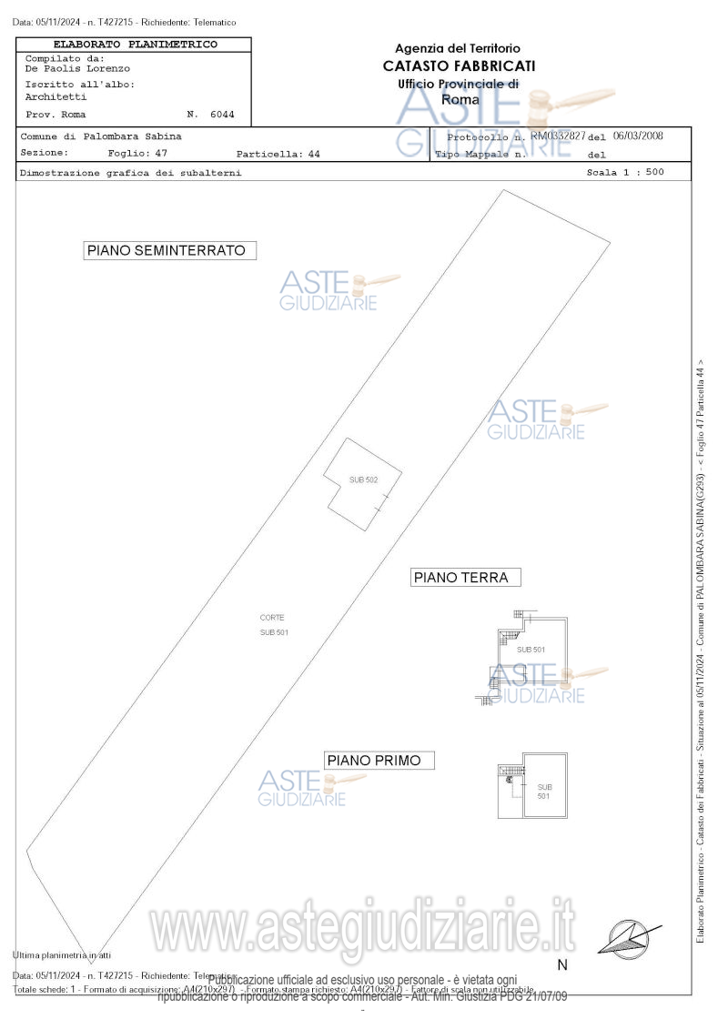 Planimetria del bene
