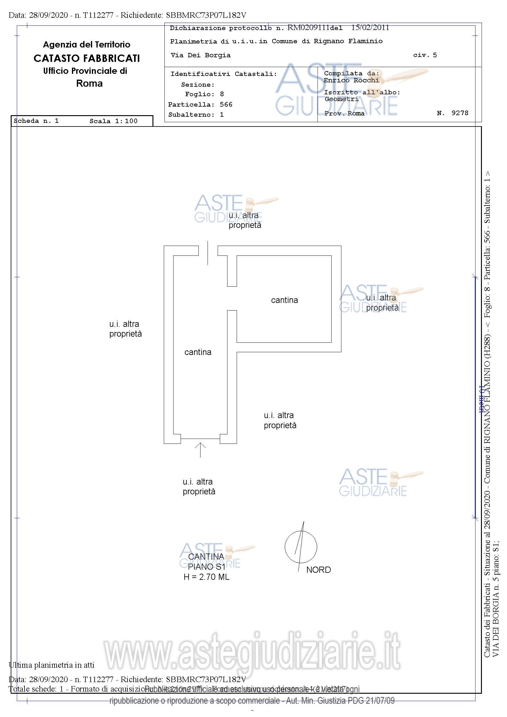 Planimetria del bene