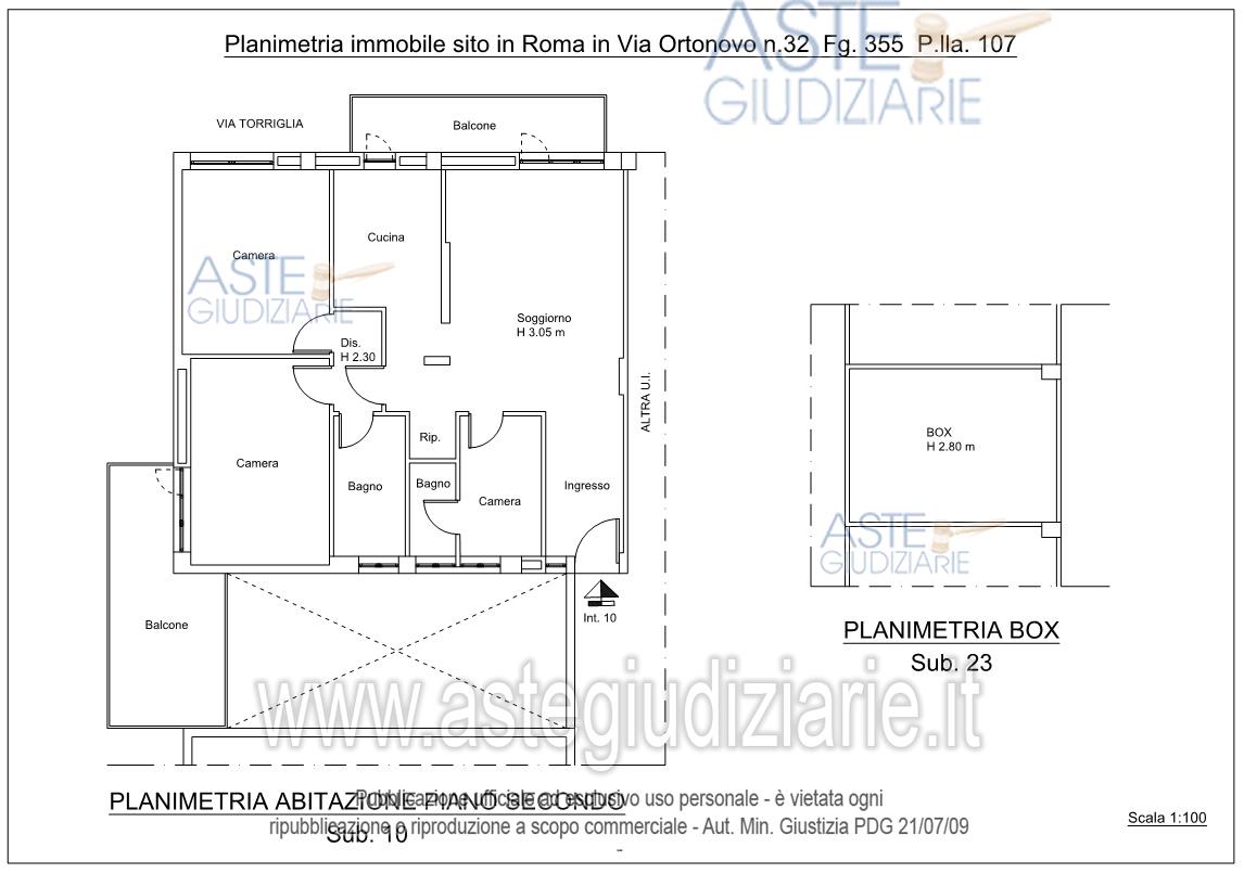 Planimetria del bene