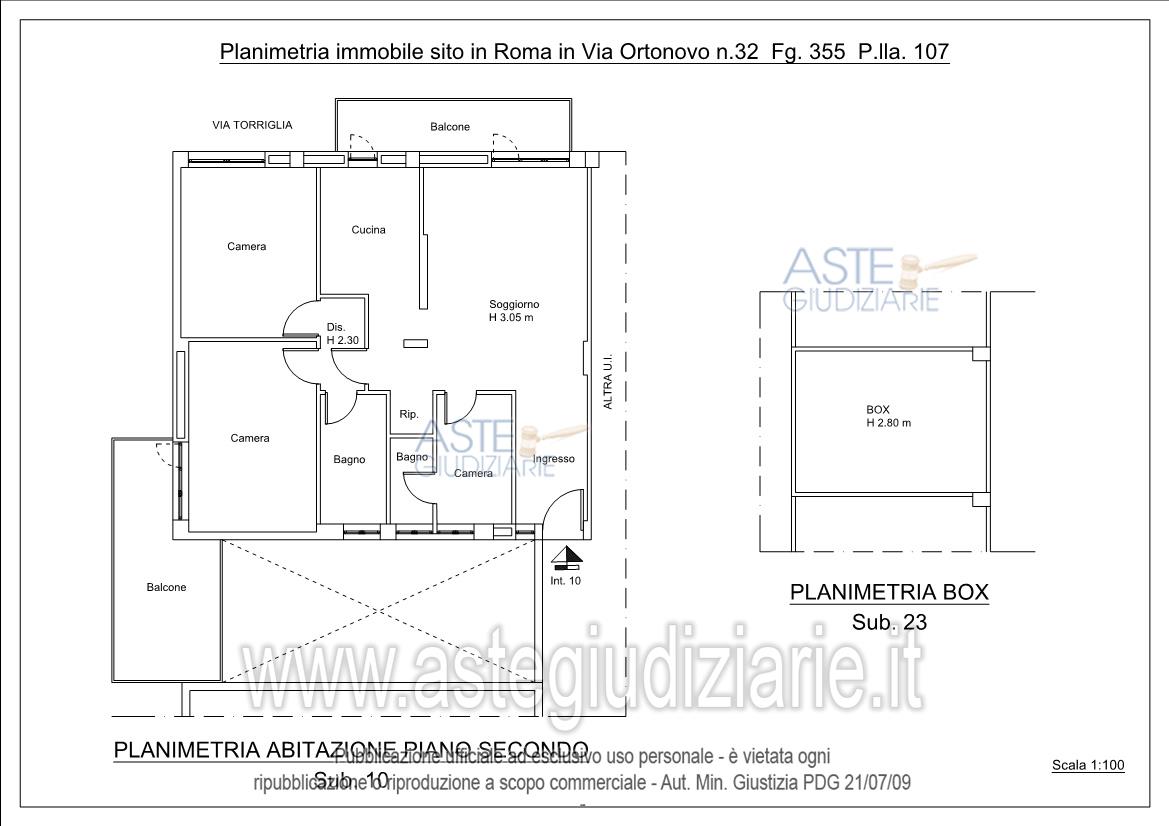 Planimetria del bene