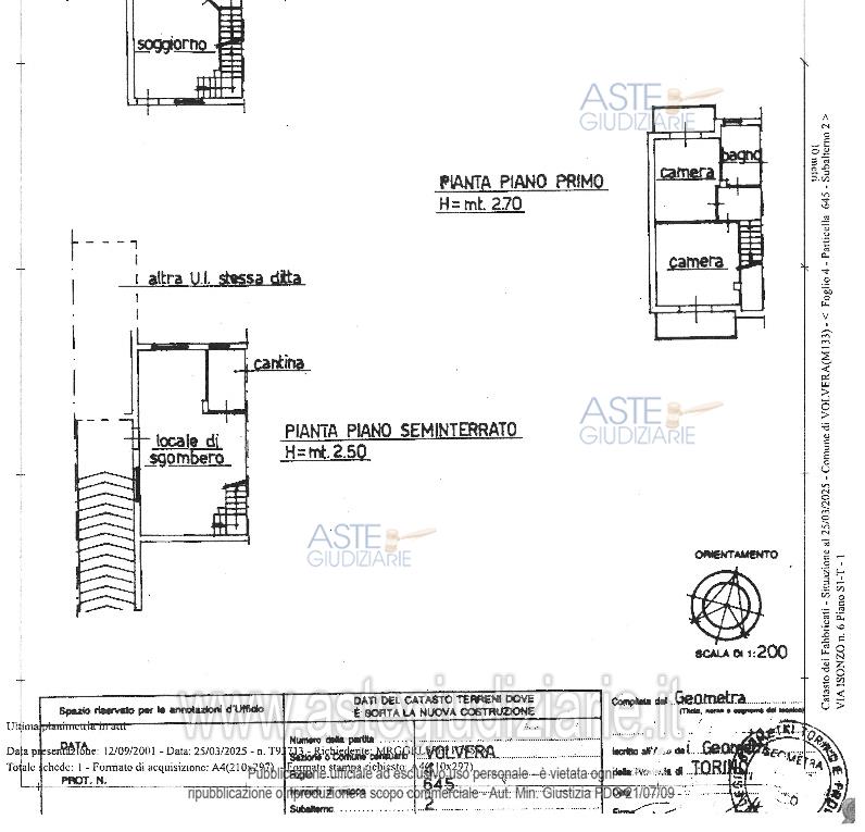 Planimetria del bene