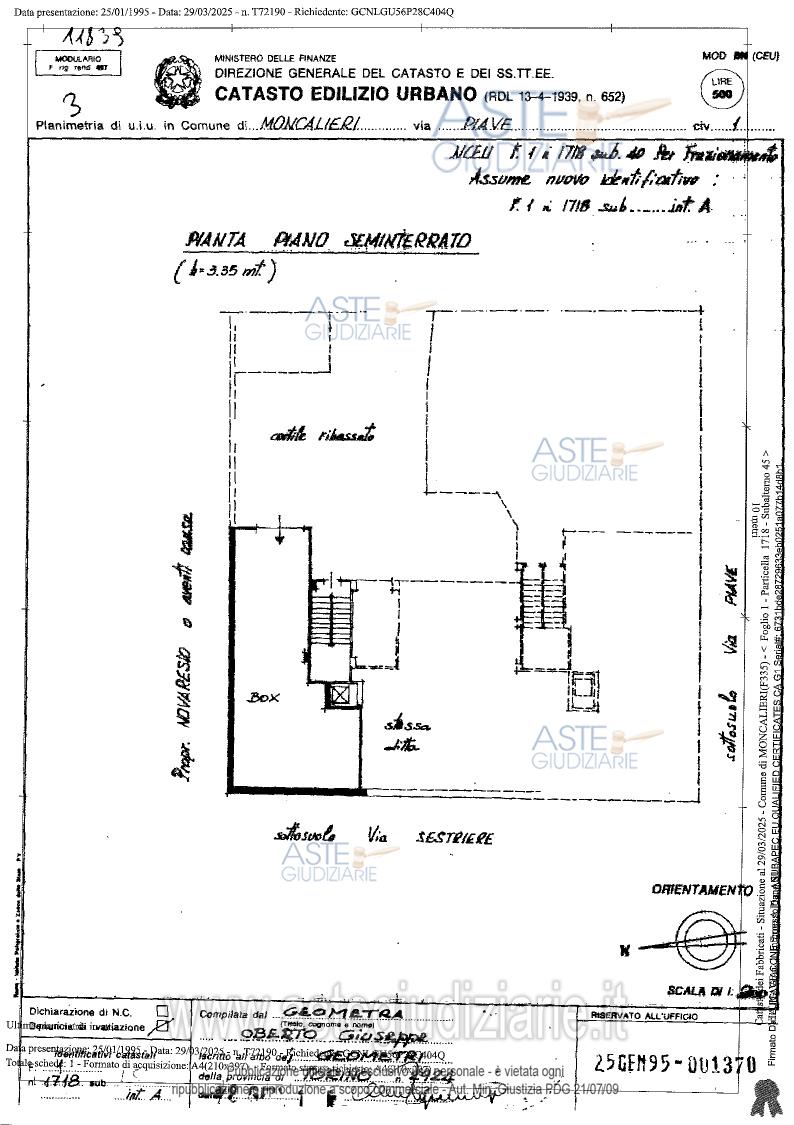 Planimetria del bene