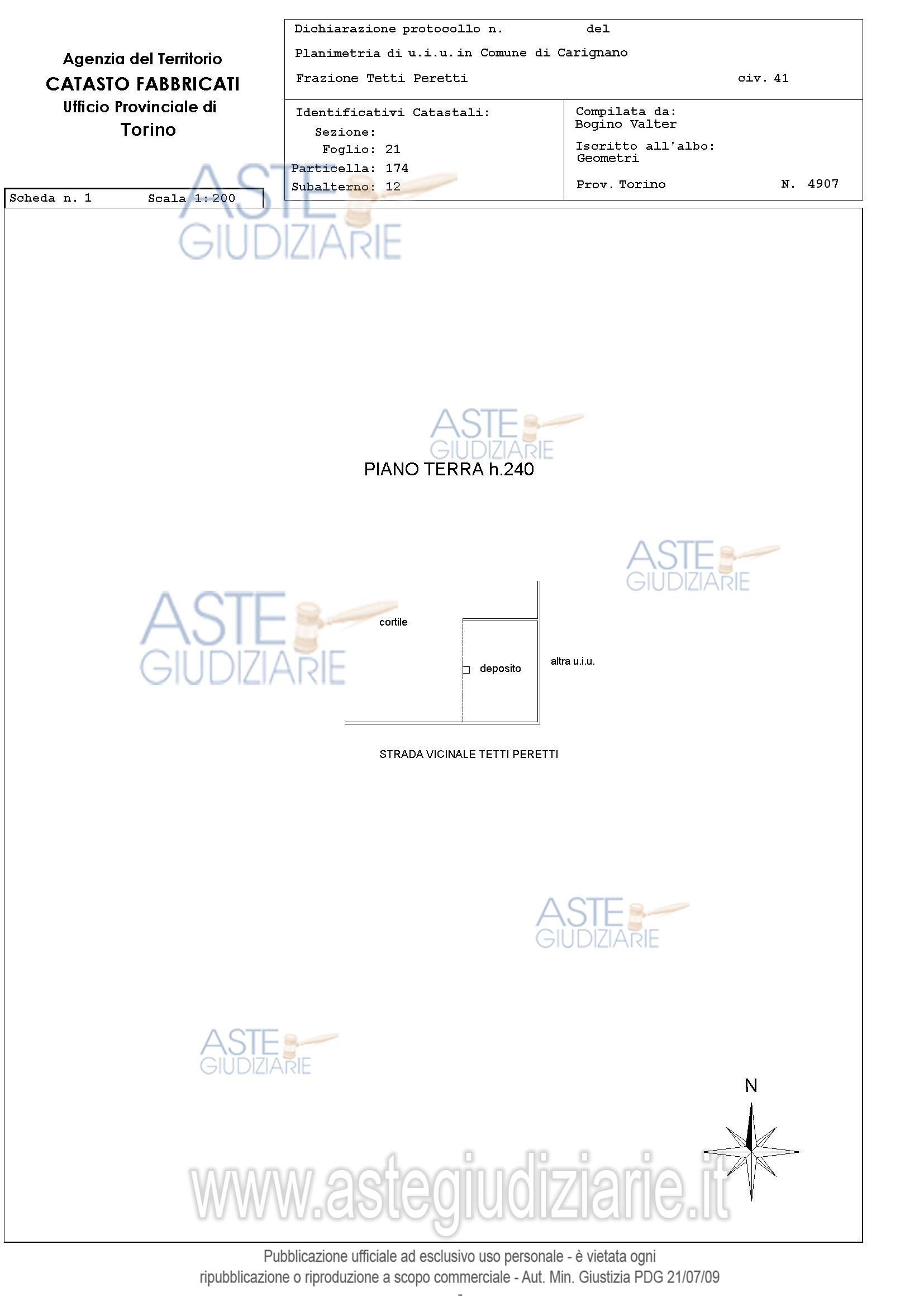 Planimetria del bene