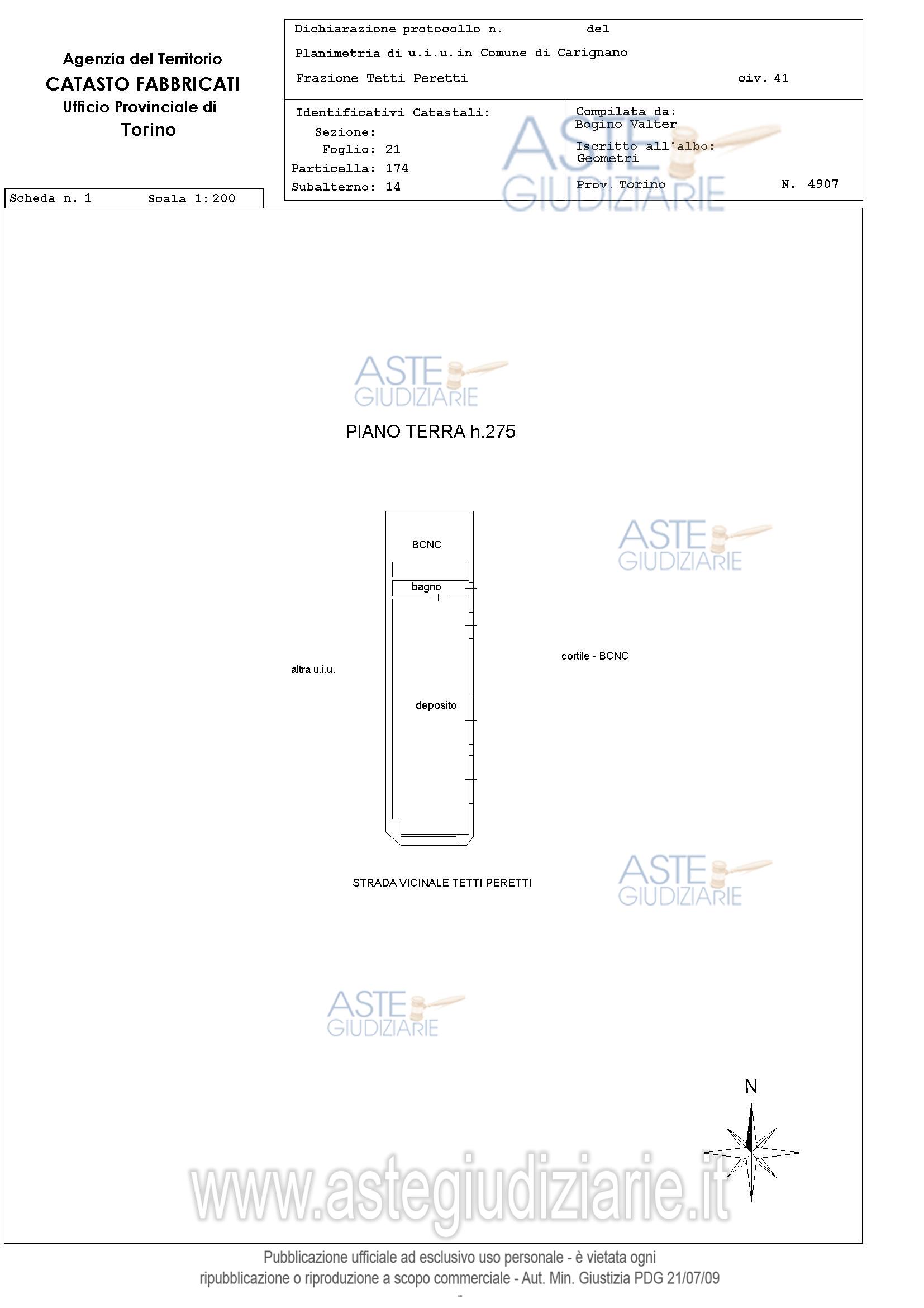Planimetria del bene