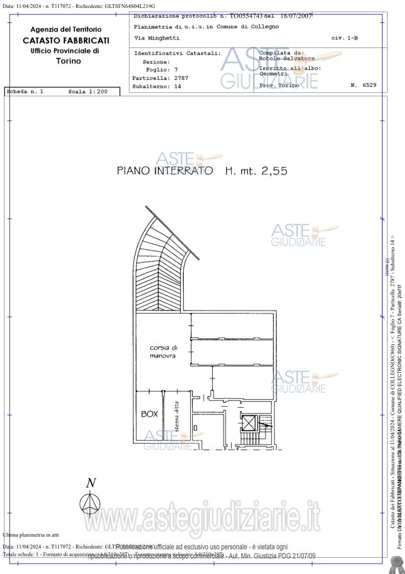 Planimetria del bene