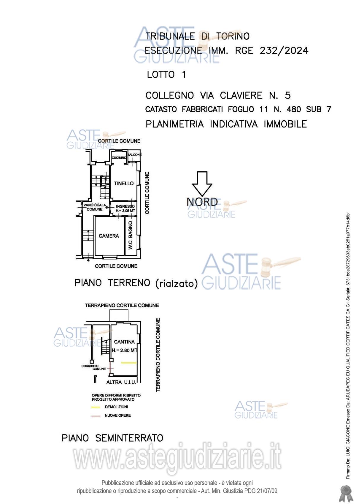 Planimetria del bene