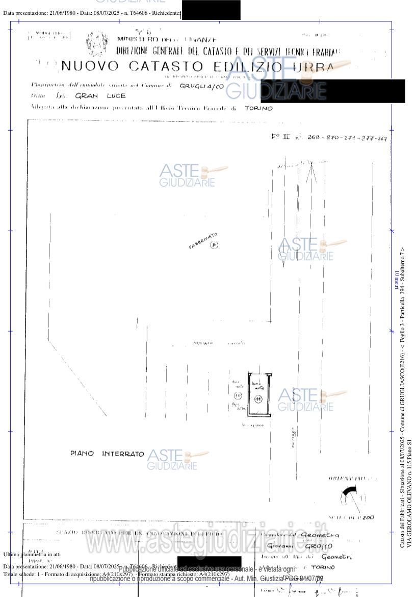 Planimetria del bene