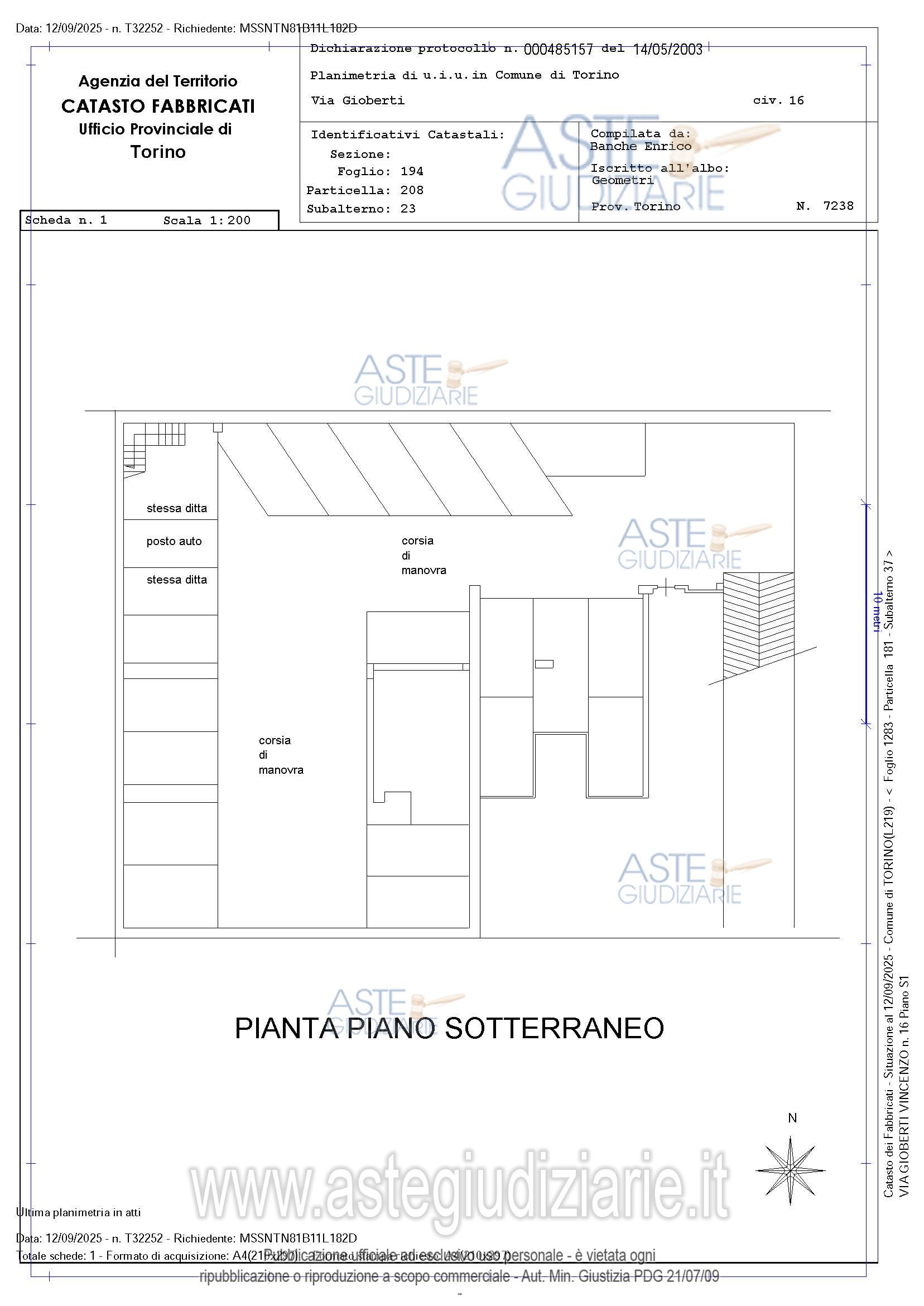 Planimetria del bene