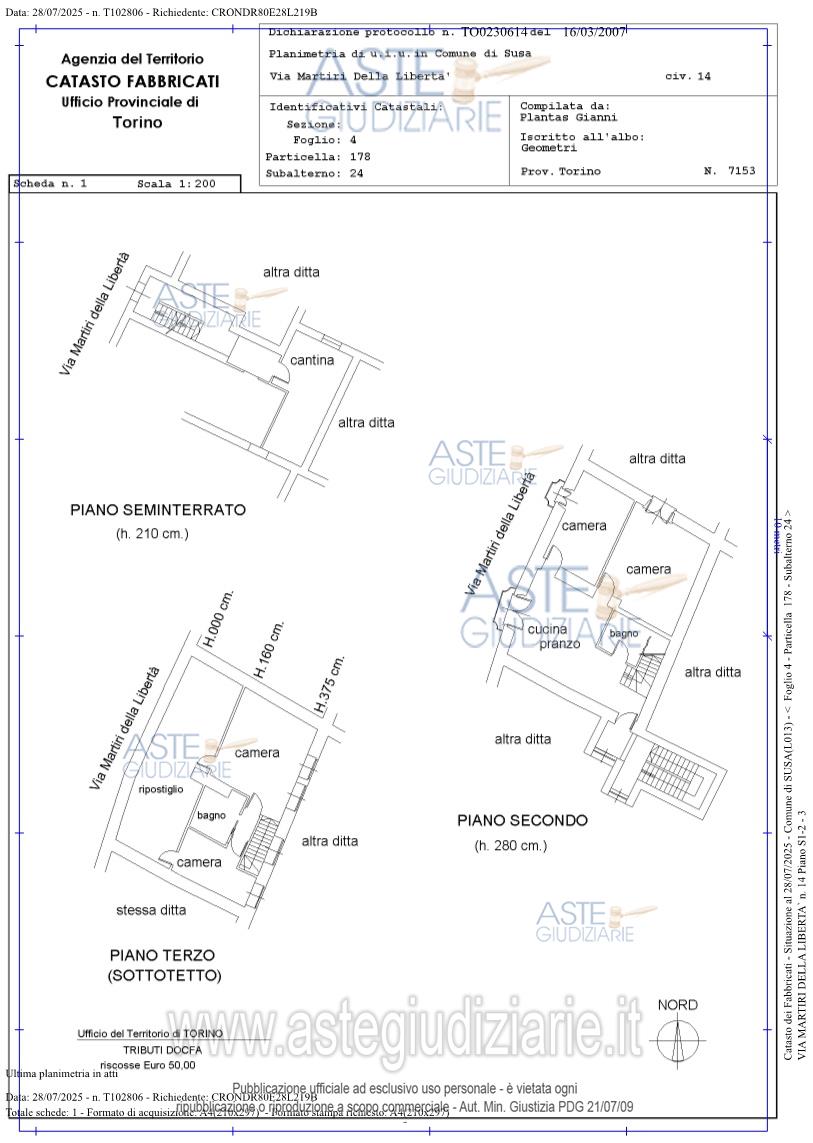 Planimetria del bene