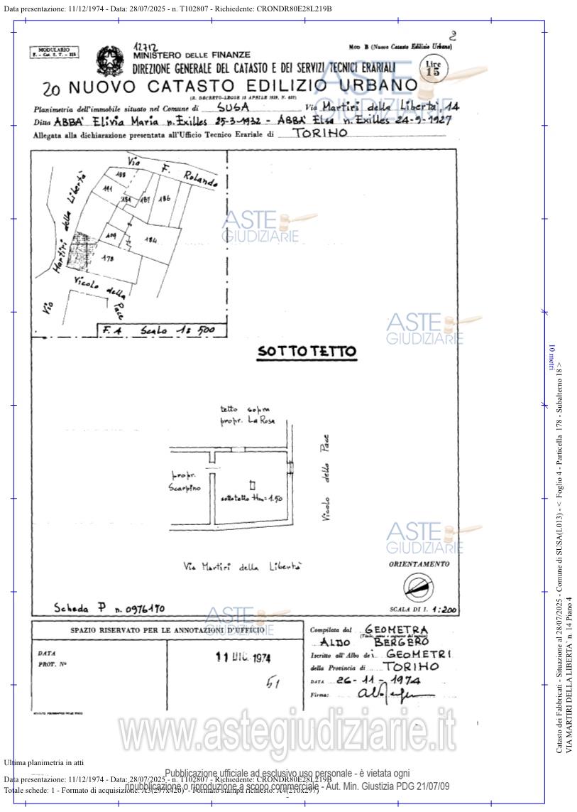 Planimetria del bene