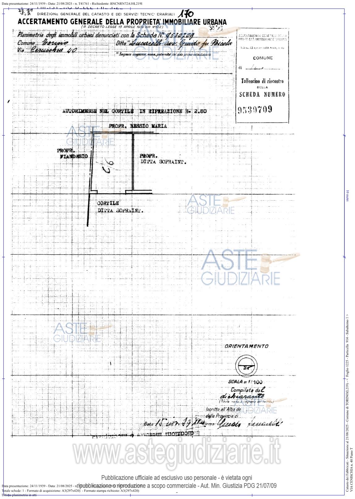 Planimetria del bene