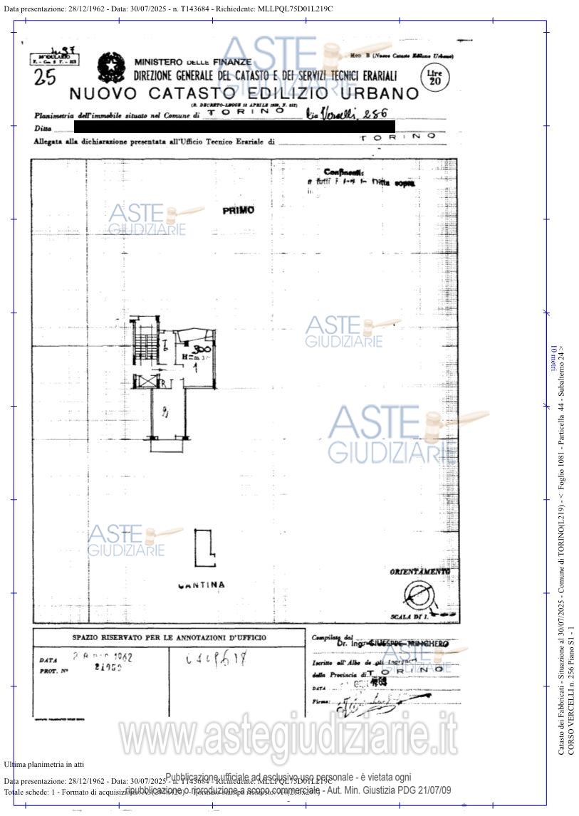 Planimetria del bene
