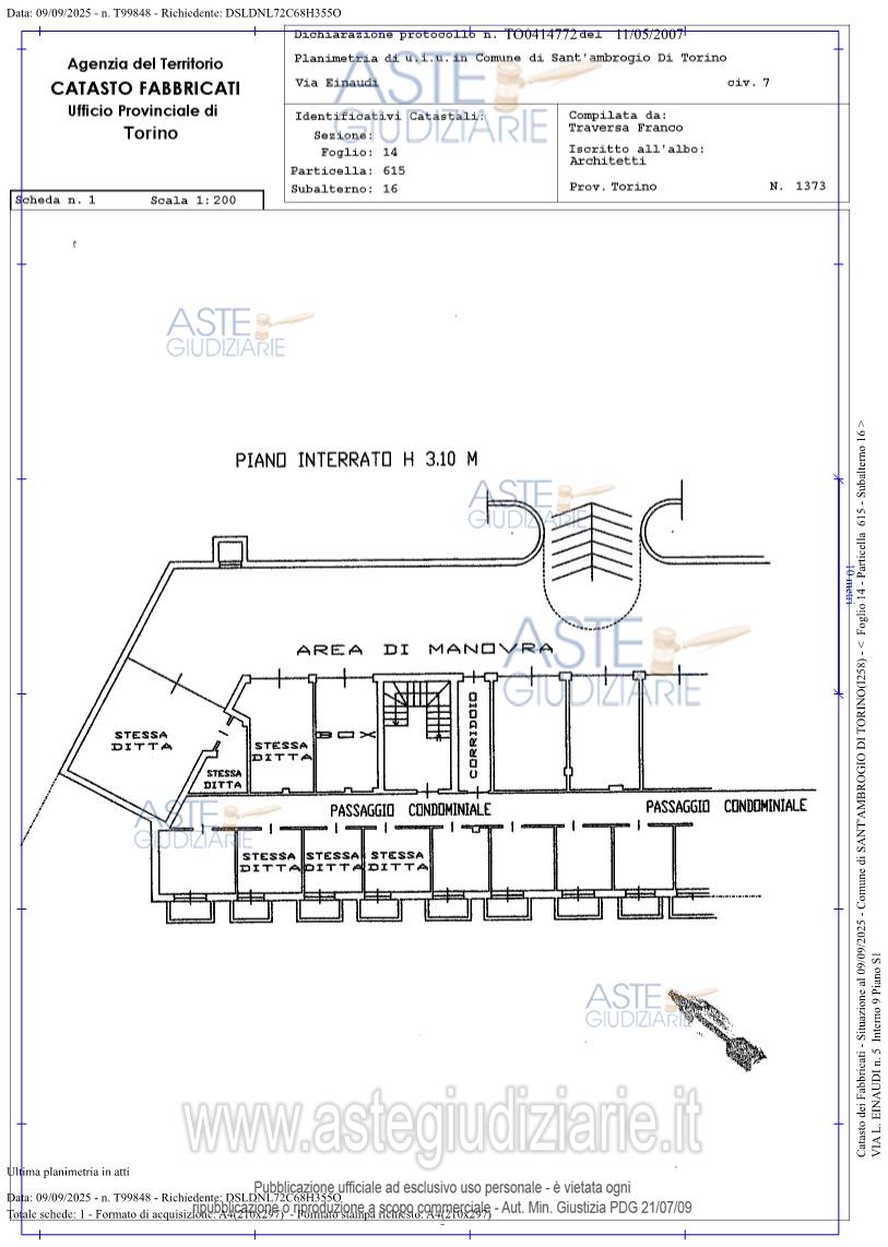 Planimetria del bene