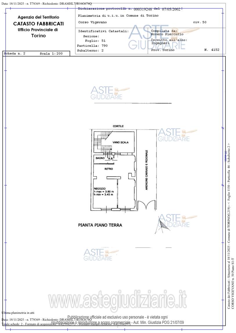 Planimetria del bene