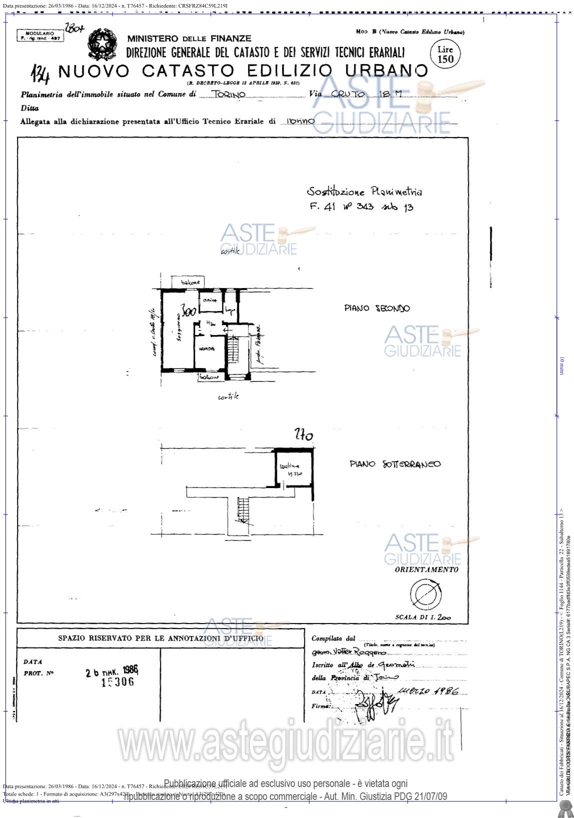Planimetria del bene