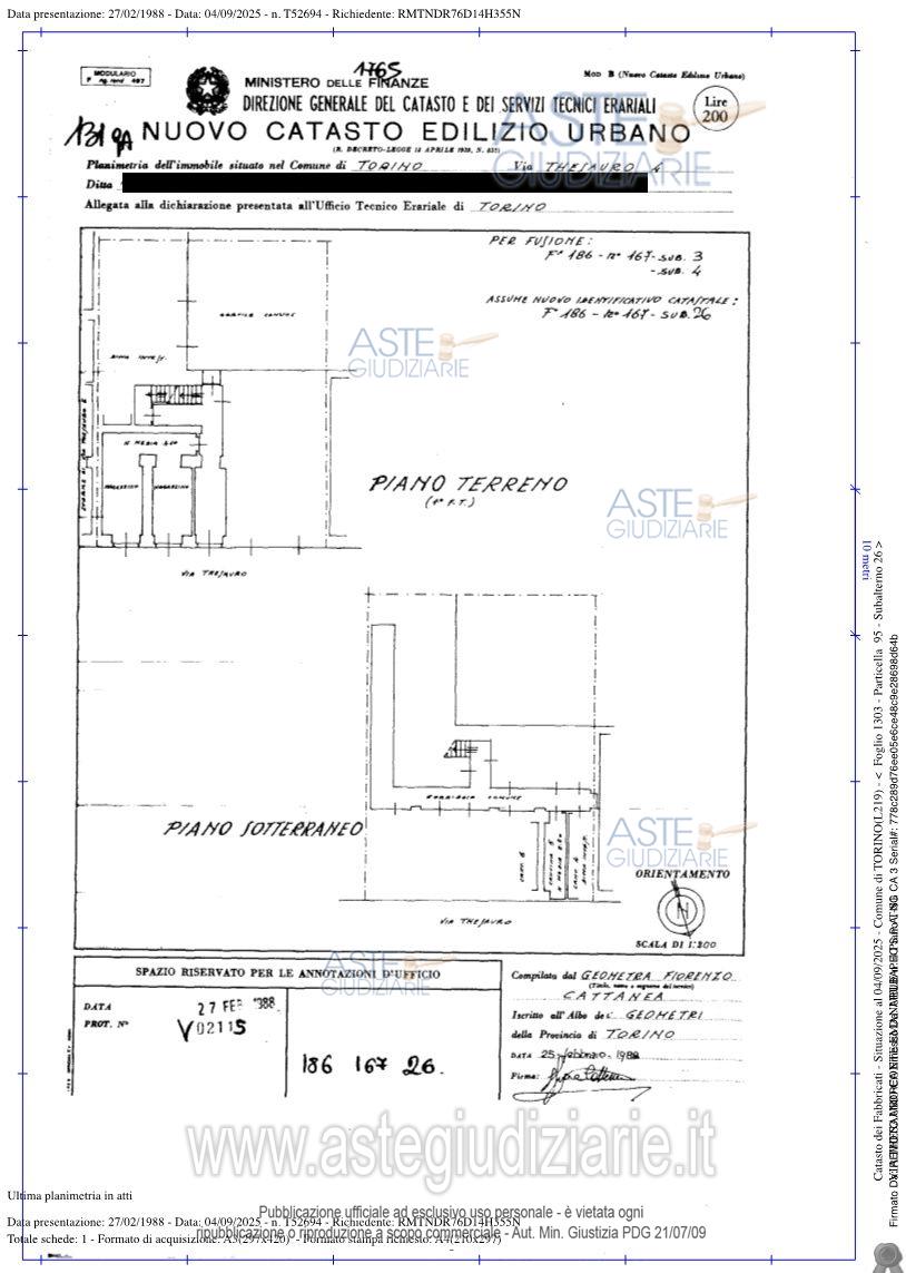 Planimetria del bene