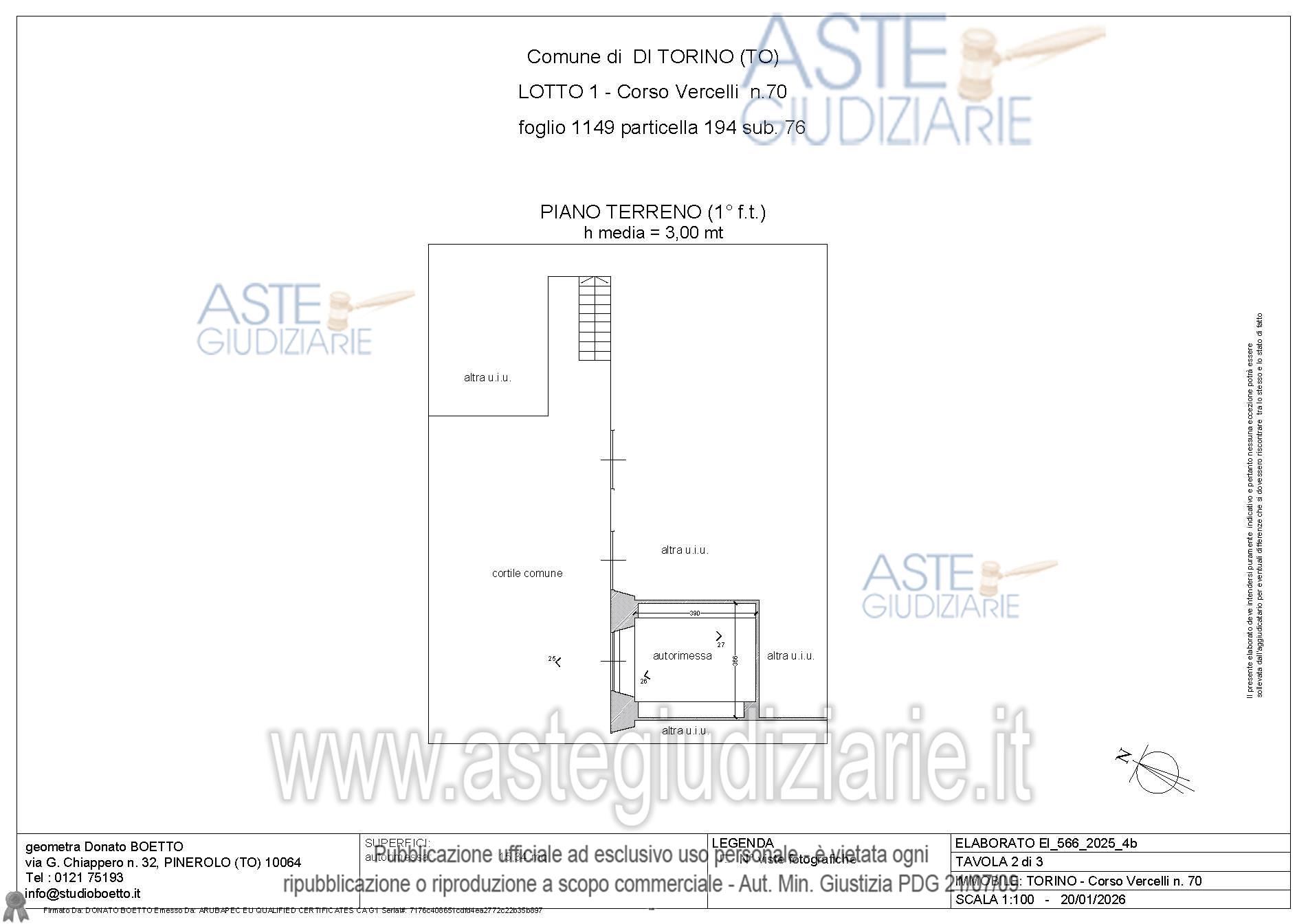 Planimetria del bene