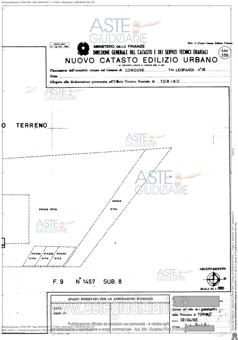Planimetria del bene