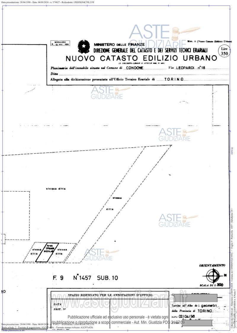 Planimetria del bene