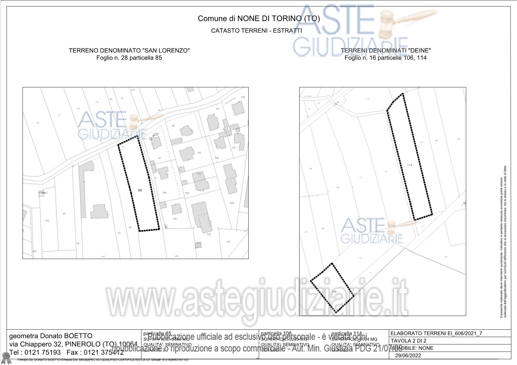 Planimetria del bene